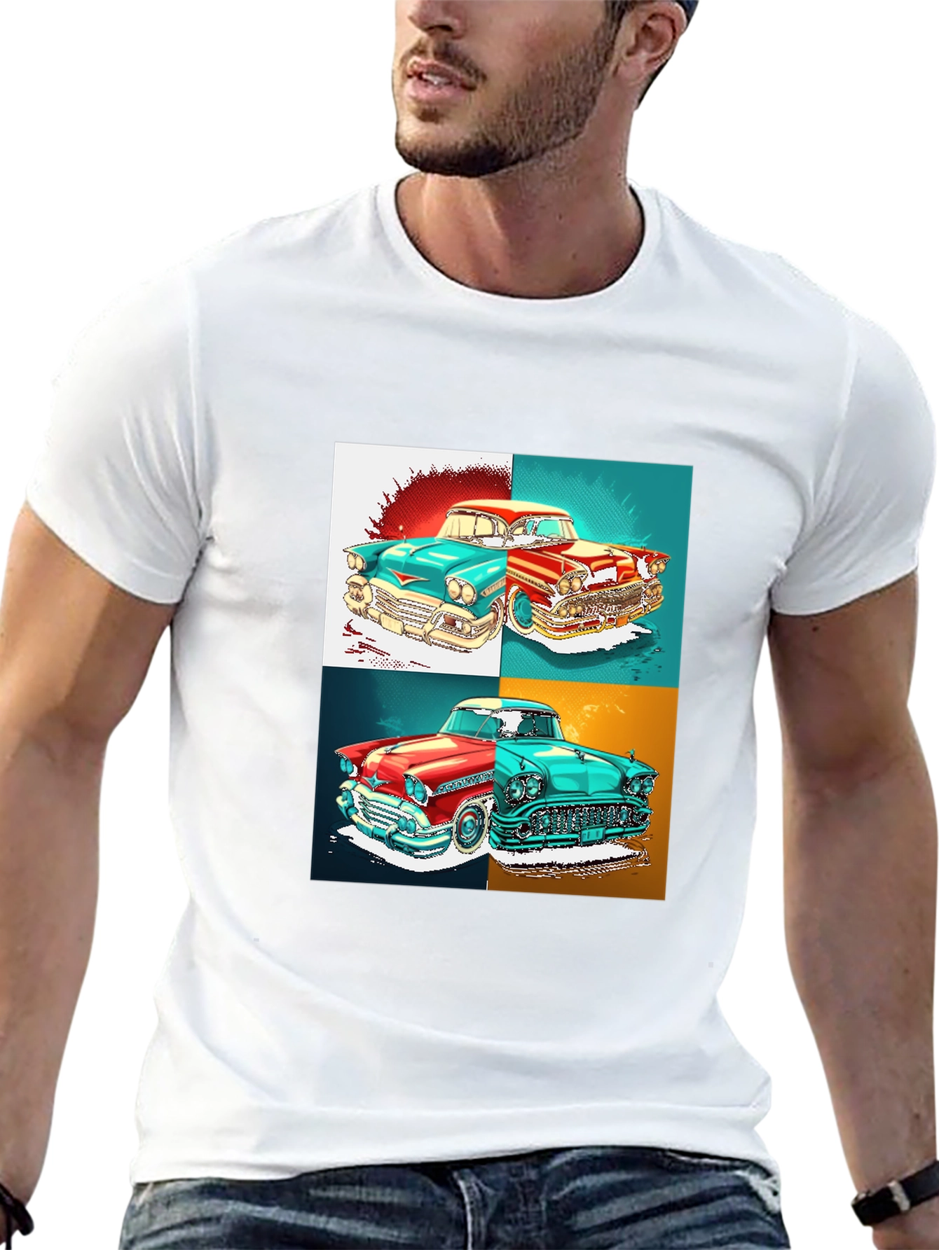 Classic Car Graphic T-Shirt - Retro Automotive Style