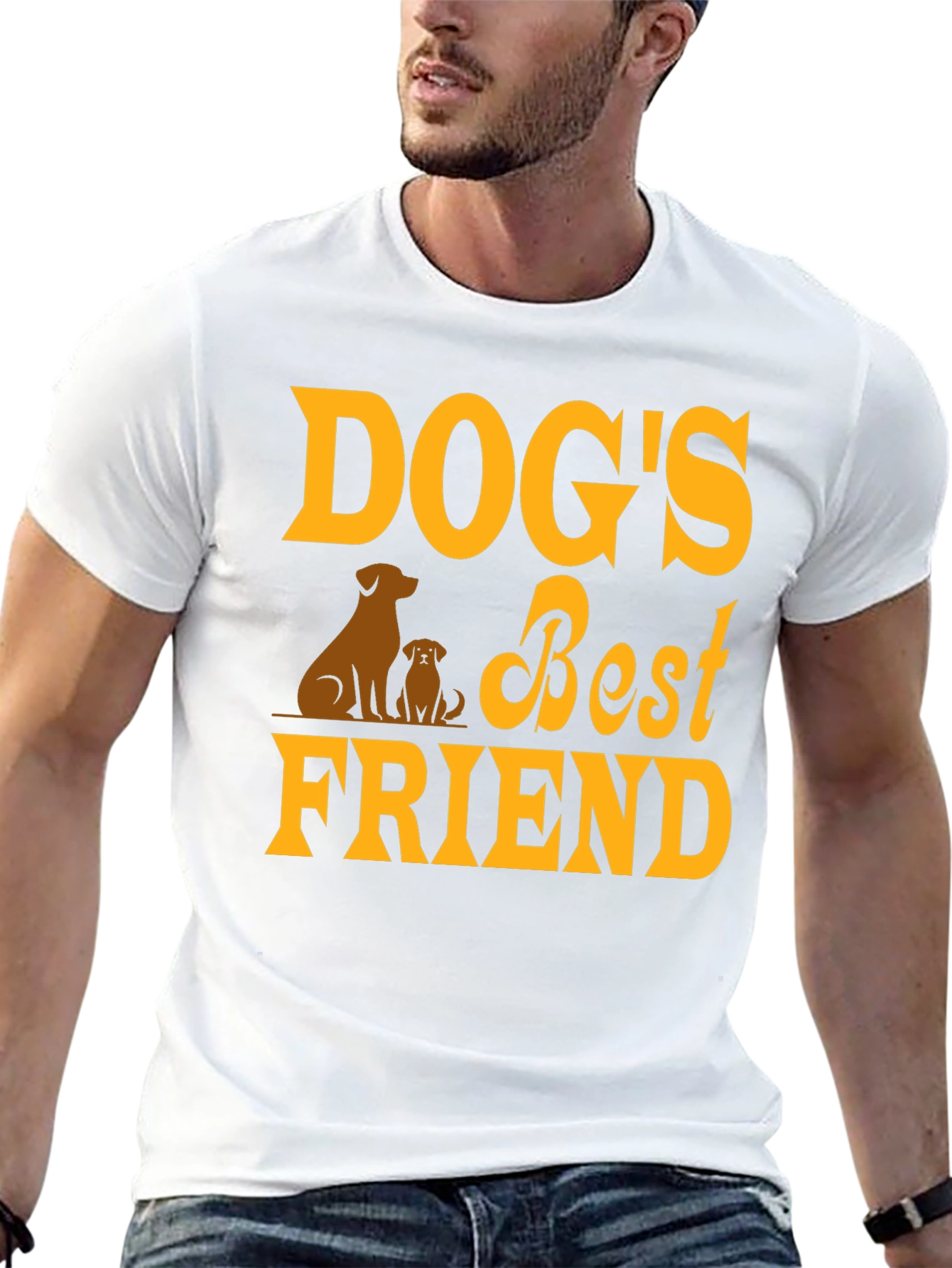 Dogs Best Friend Graphic Tee - Black Cotton