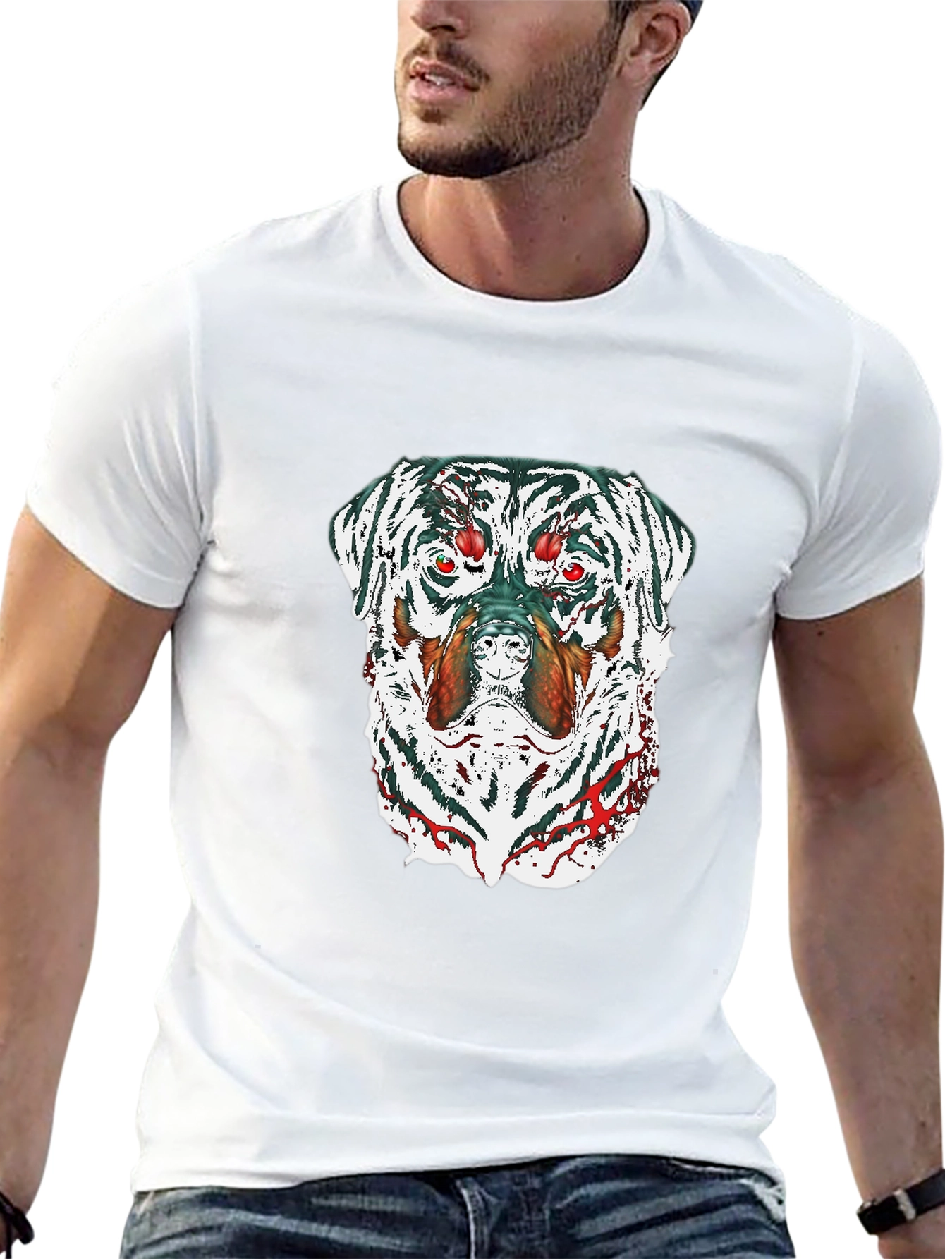 Zombie Rottweiler Graphic Tee - Black