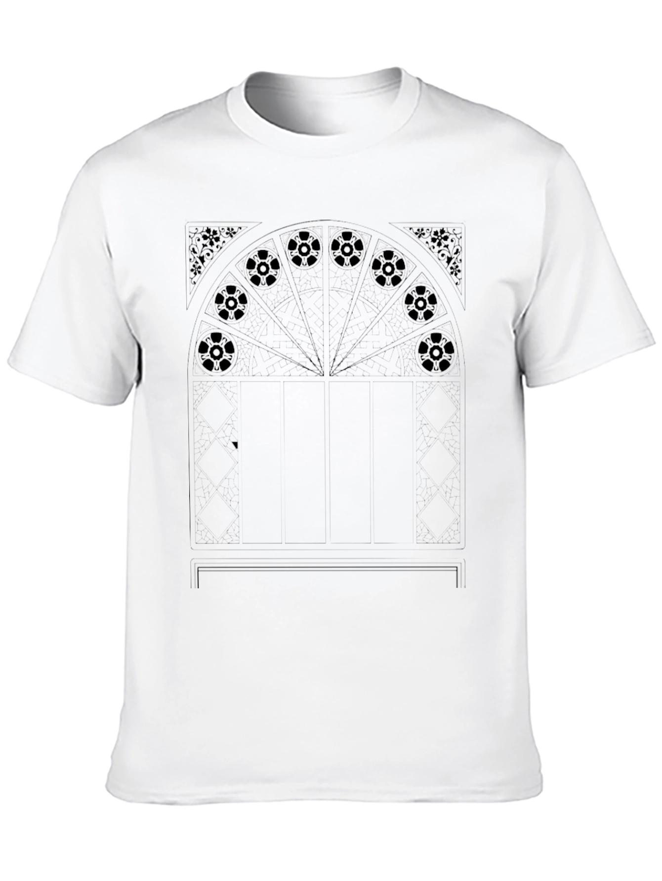 Geometric Rose Window Graphic T-Shirt