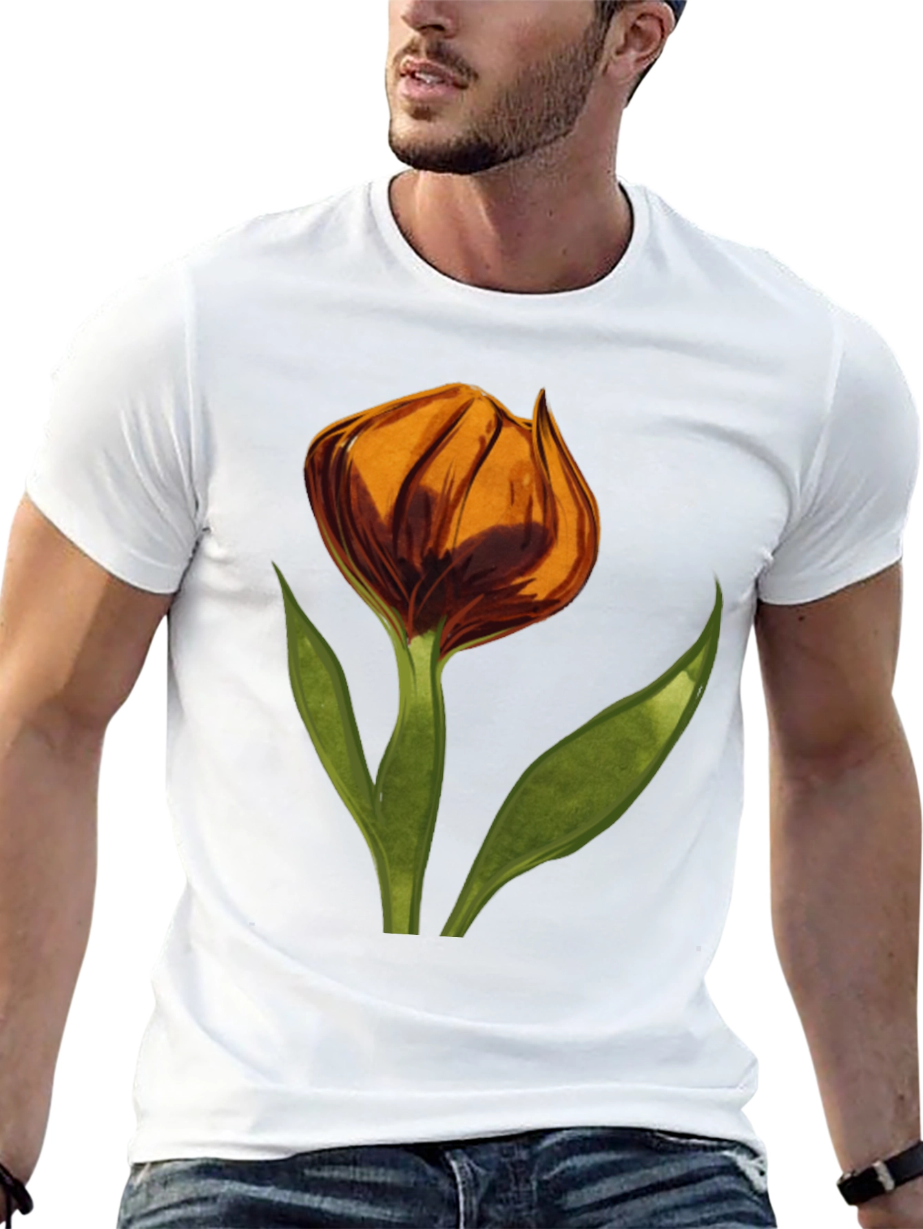 Floral Tulip Graphic T-Shirt - Soft Cotton Tee