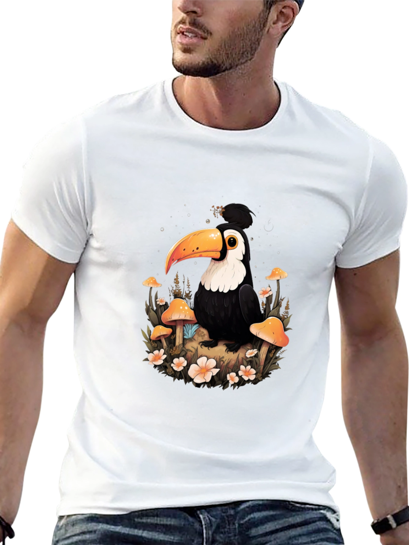 Toucan Mushroom Forest Graphic Tee