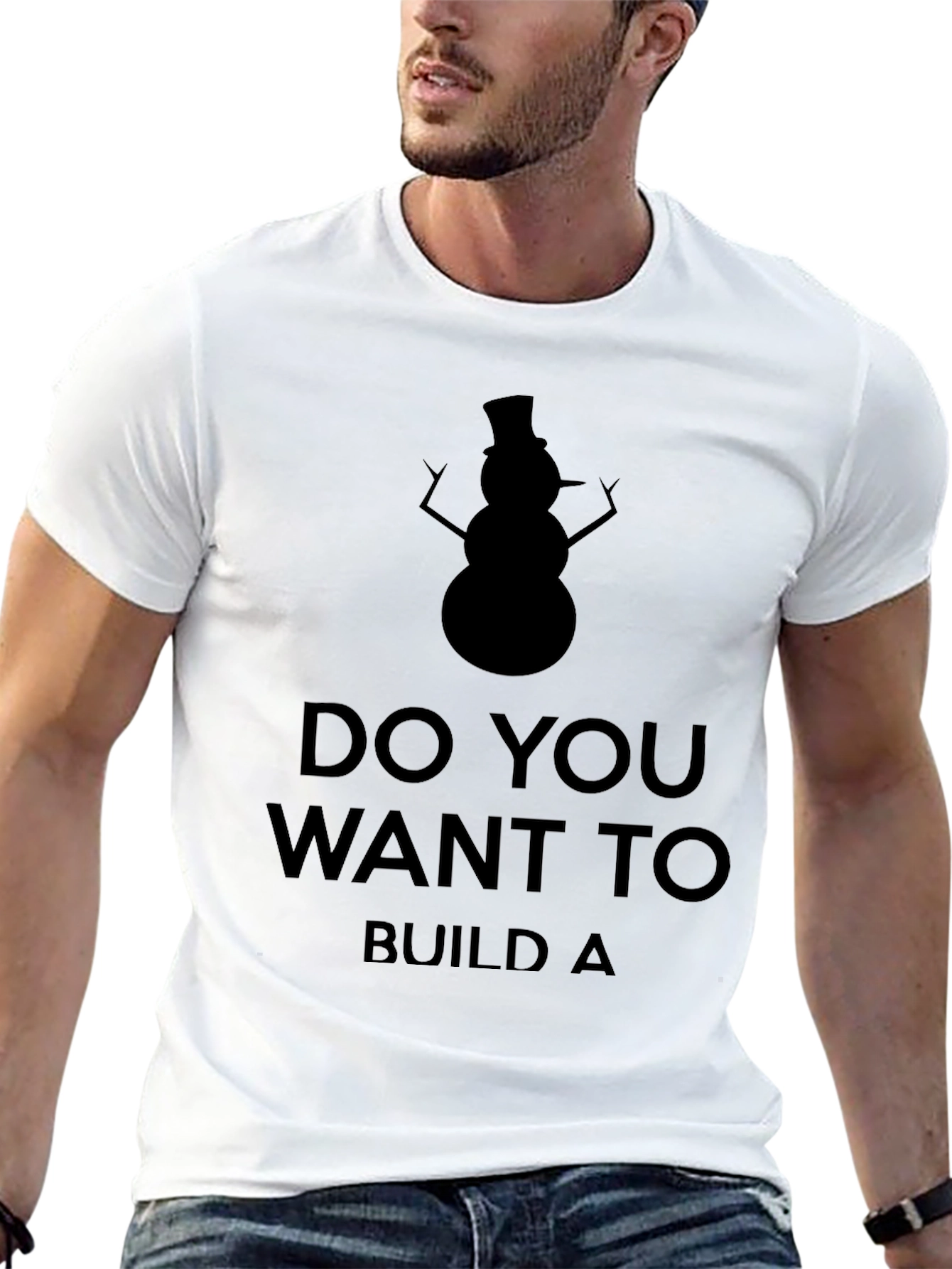 Snowman Build T-Shirt - Black