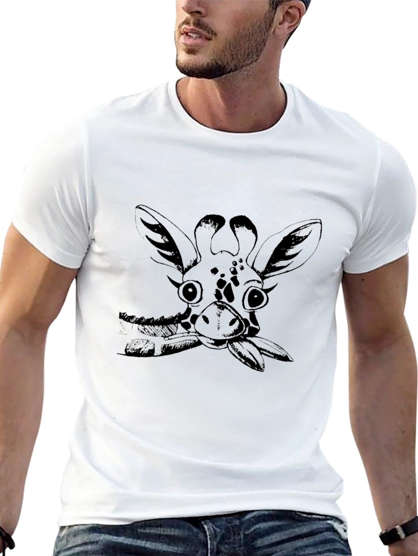 Giraffe Graphic Tee - Unisex Black T-Shirt