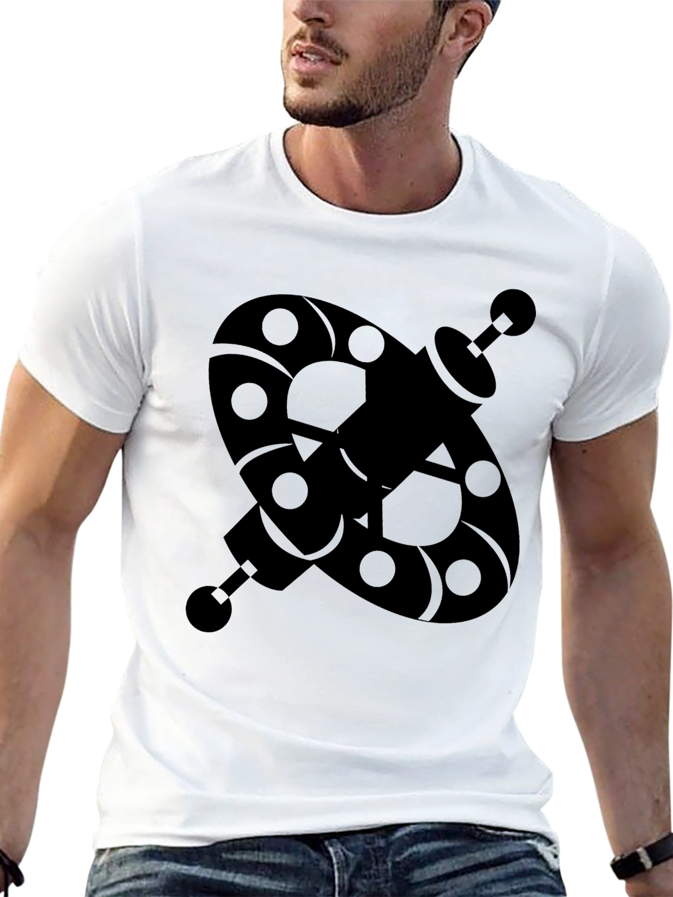 Abstract Geometric Black Graphic T-Shirt