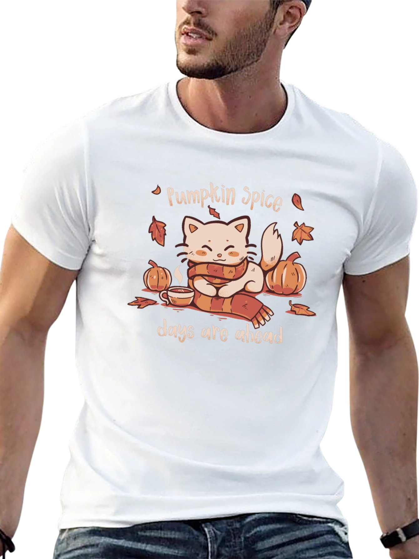 Pumpkin Spice Cat T-Shirt - Autumn Vibes