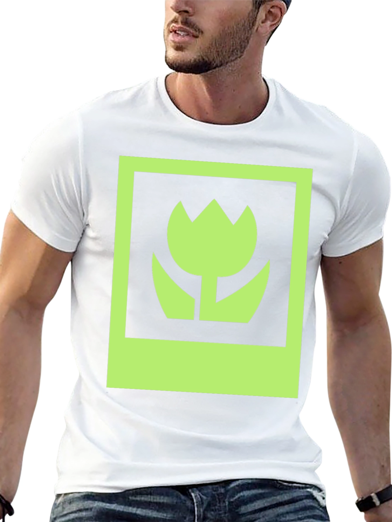 Green Flower Graphic T-Shirt - Stylish Casual Wear