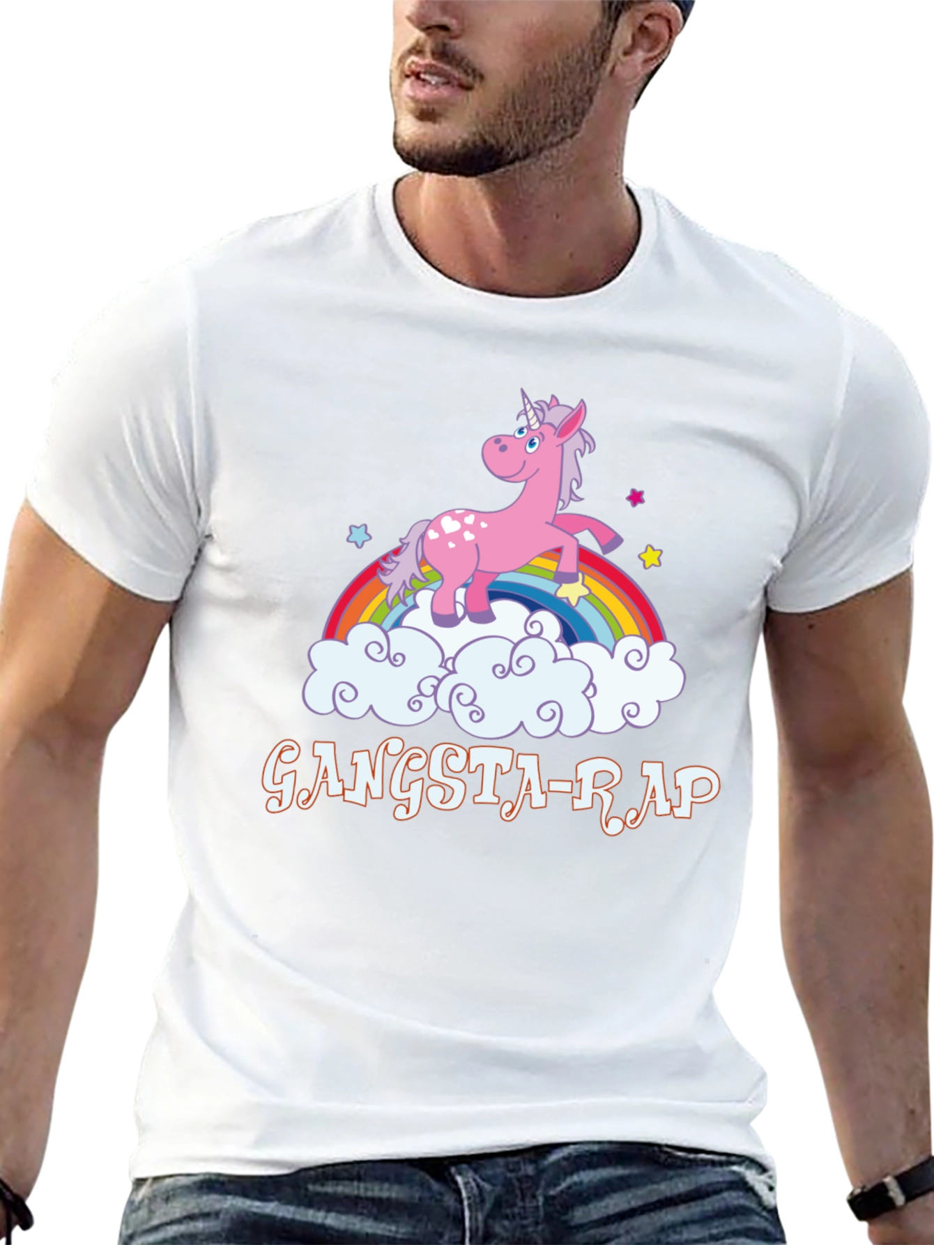 Gangsta-Rap Unicorn Black T-Shirt