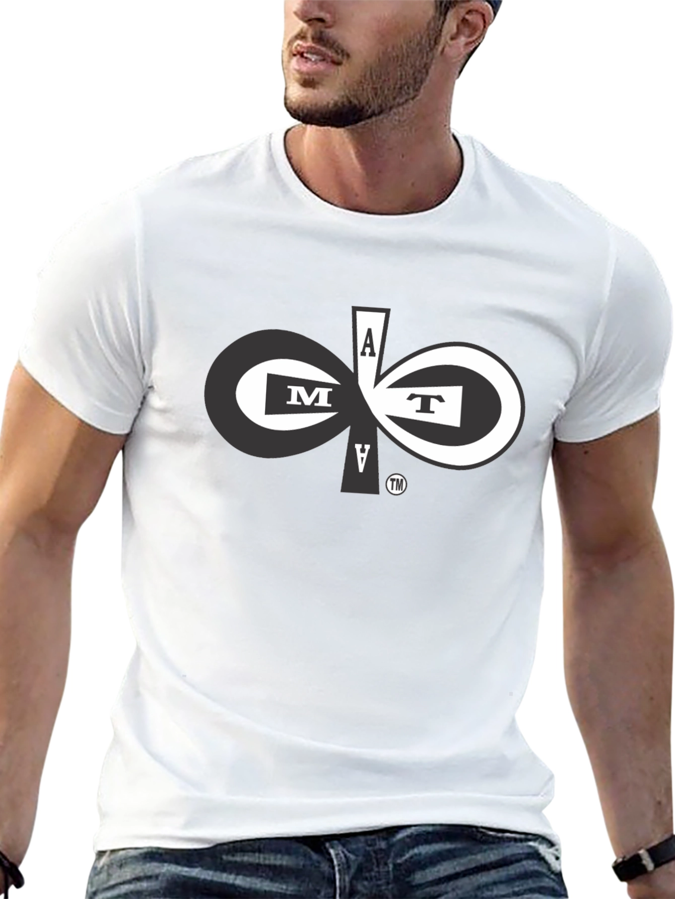 Abstract Letter Graphic Black T-Shirt