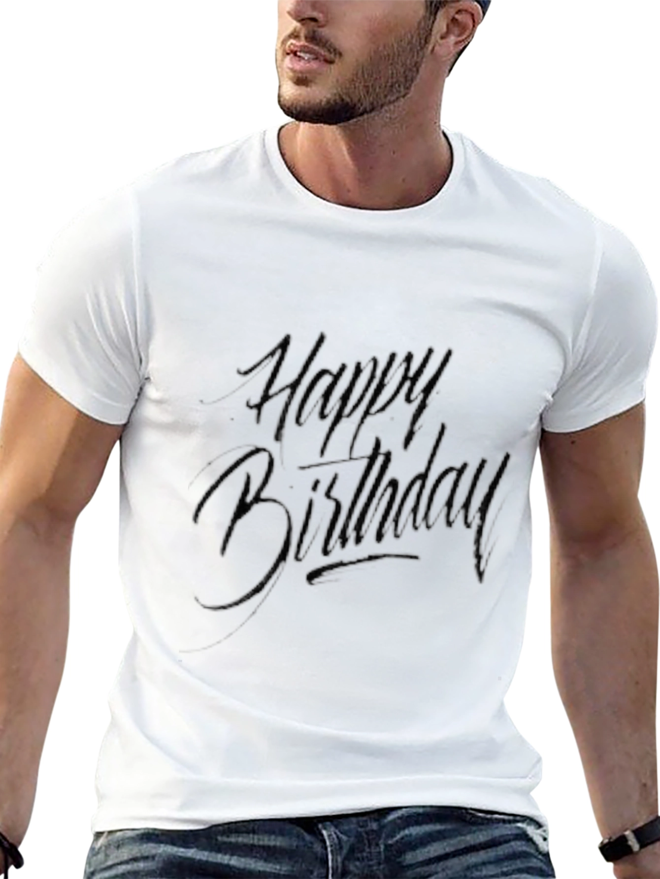 Mens Black Happy Birthday Graphic Tee