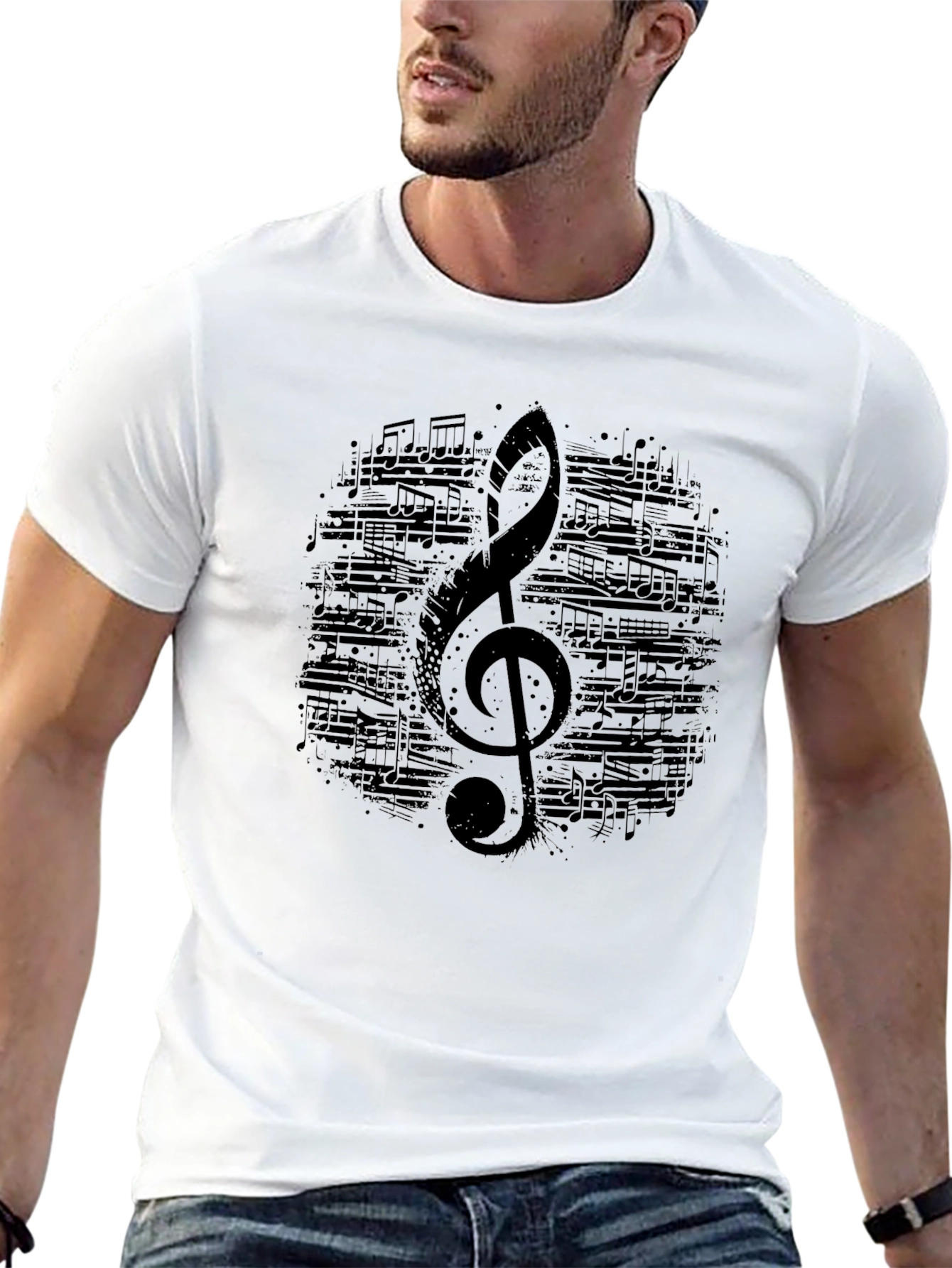 Musical Note Treble Clef Graphic T-Shirt