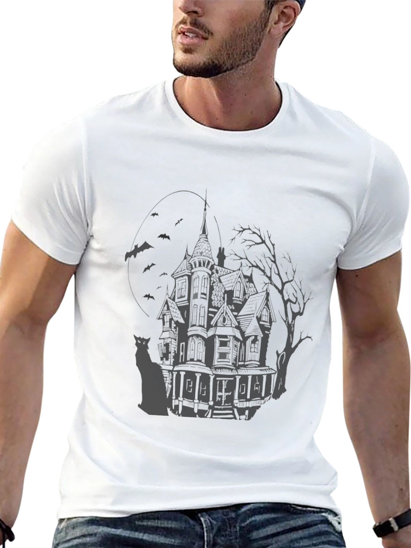 Haunted House Graphic T-Shirt