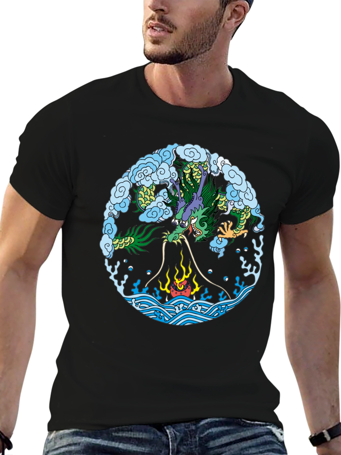 Dragon Circle Graphic T-Shirt