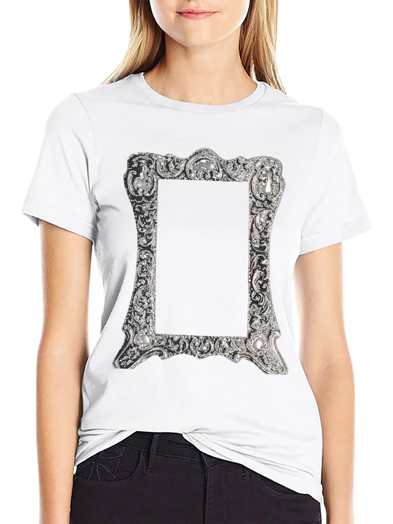 Ornate Silver Frame Graphic T-Shirt