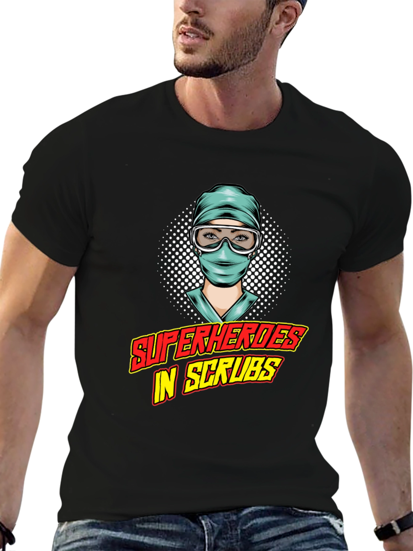 Superheroes in Scrubs Graphic Tee - Medical Hero Shirt