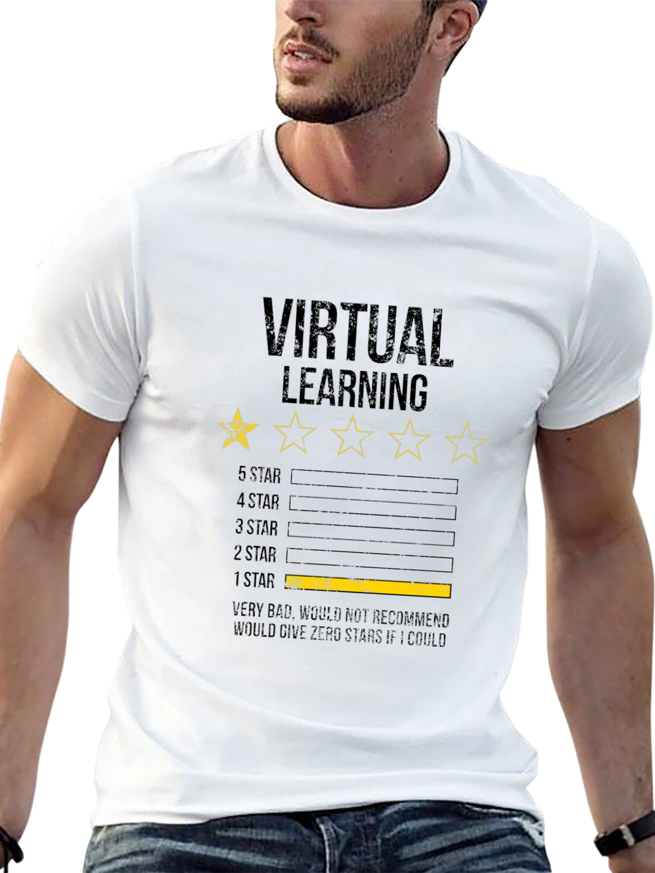 Virtual Learning 1-Star Review Graphic T-Shirt