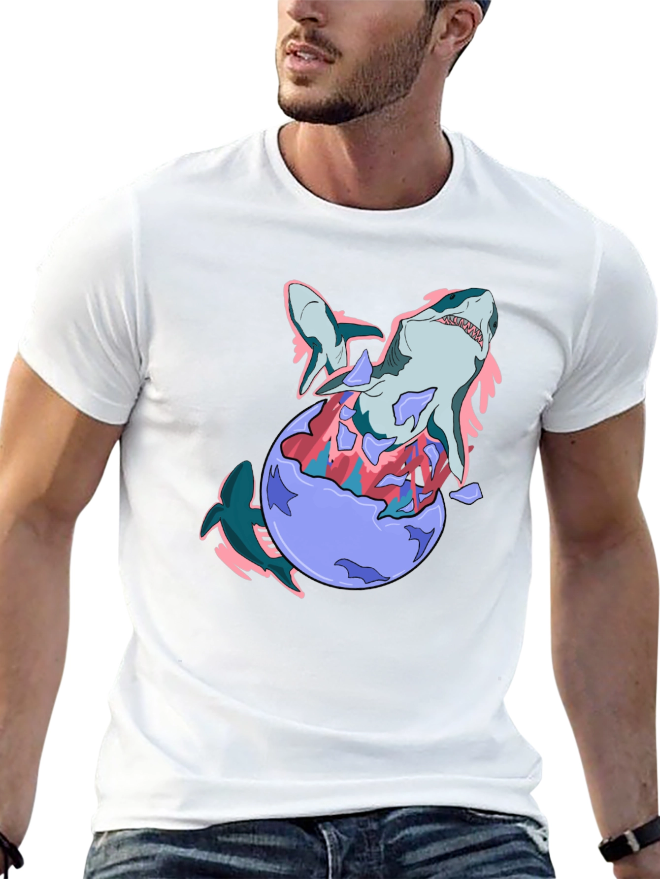 Shark Egg T-Shirt - Black Cotton Tee