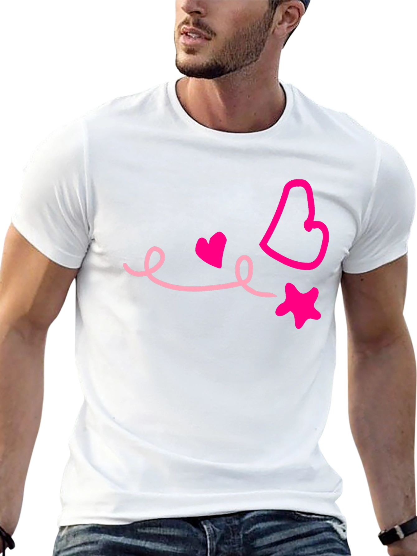 Heart & Star Graphic Black Tee