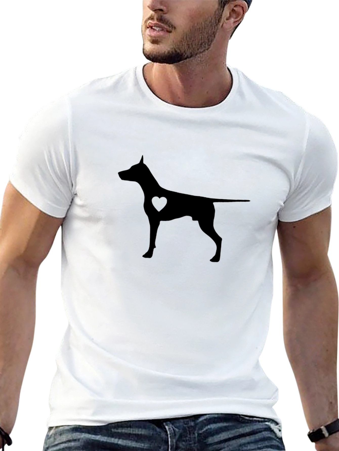 Dog Lover T-Shirt - Heart Silhouette