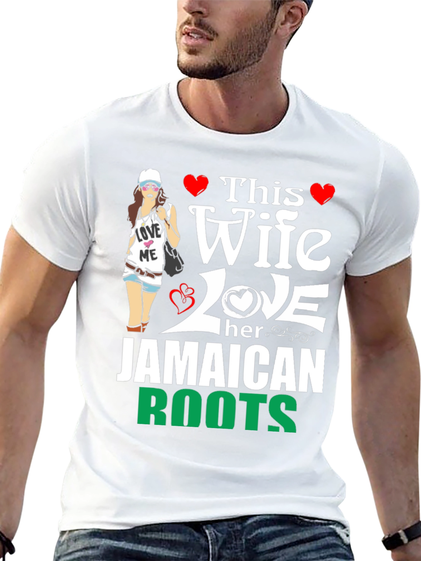 Jamaican Roots Wife Novelty T-Shirt