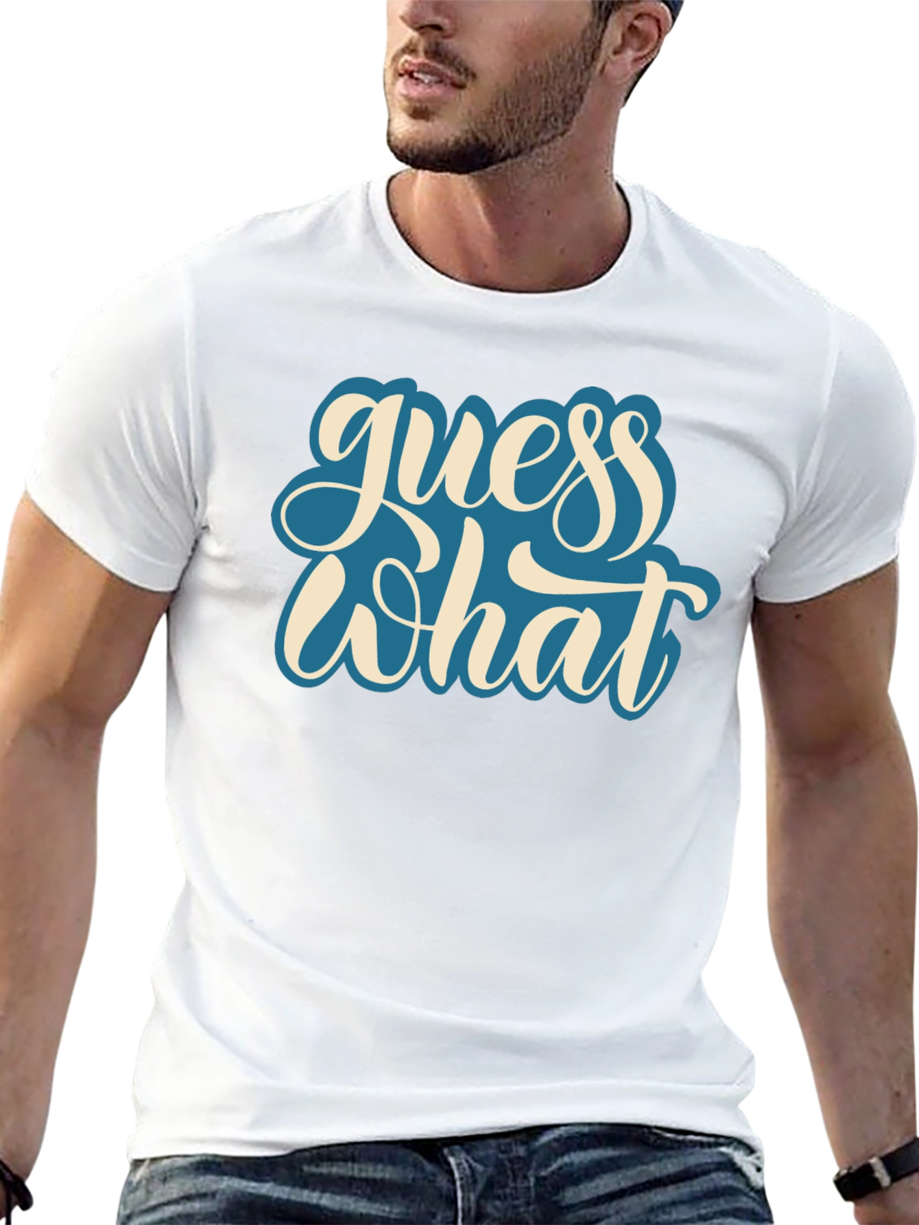 Guess What Black Graphic Tee - Casual Comfort
