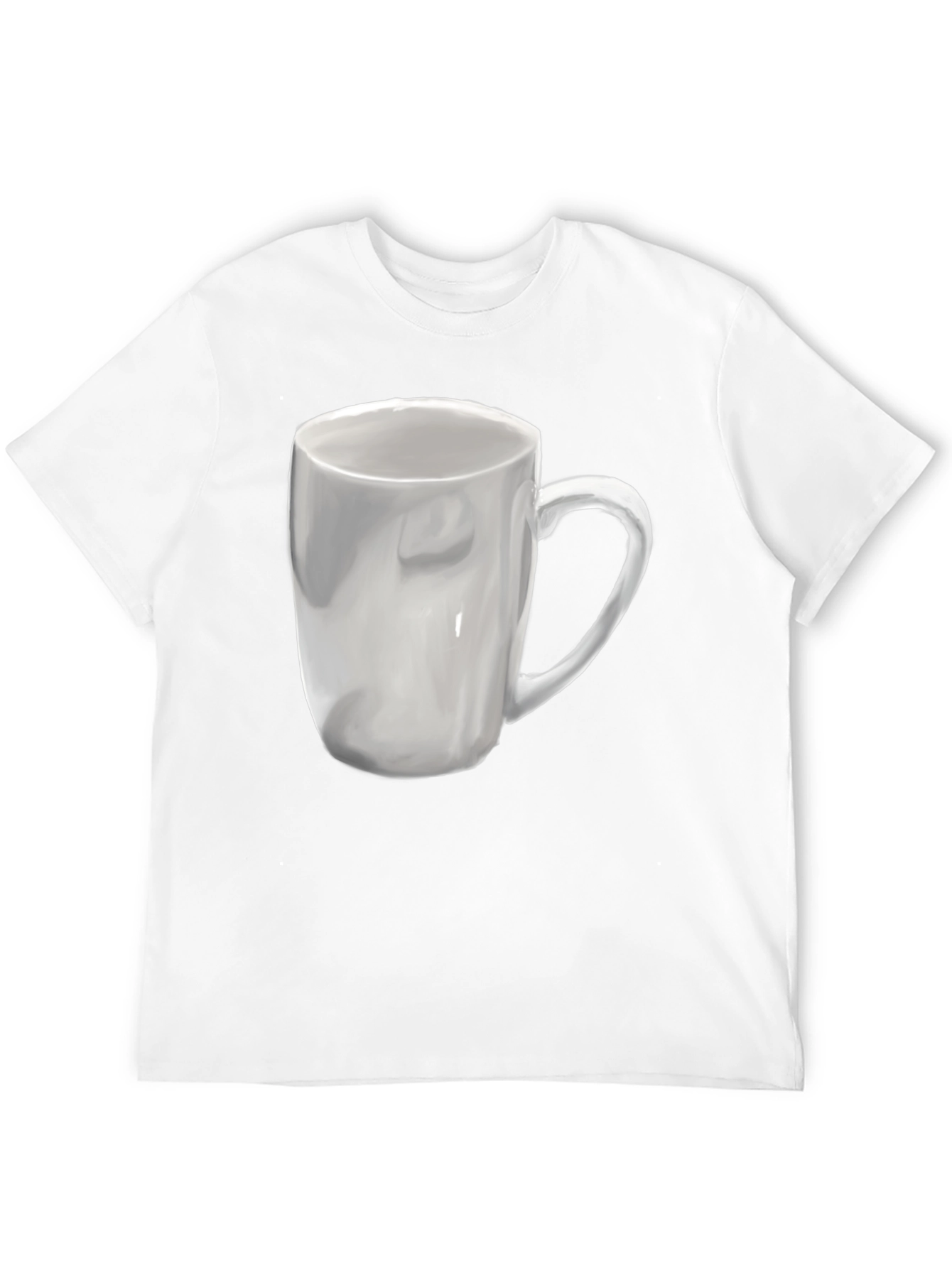 White Mug Graphic Tee - Casual Black T-Shirt