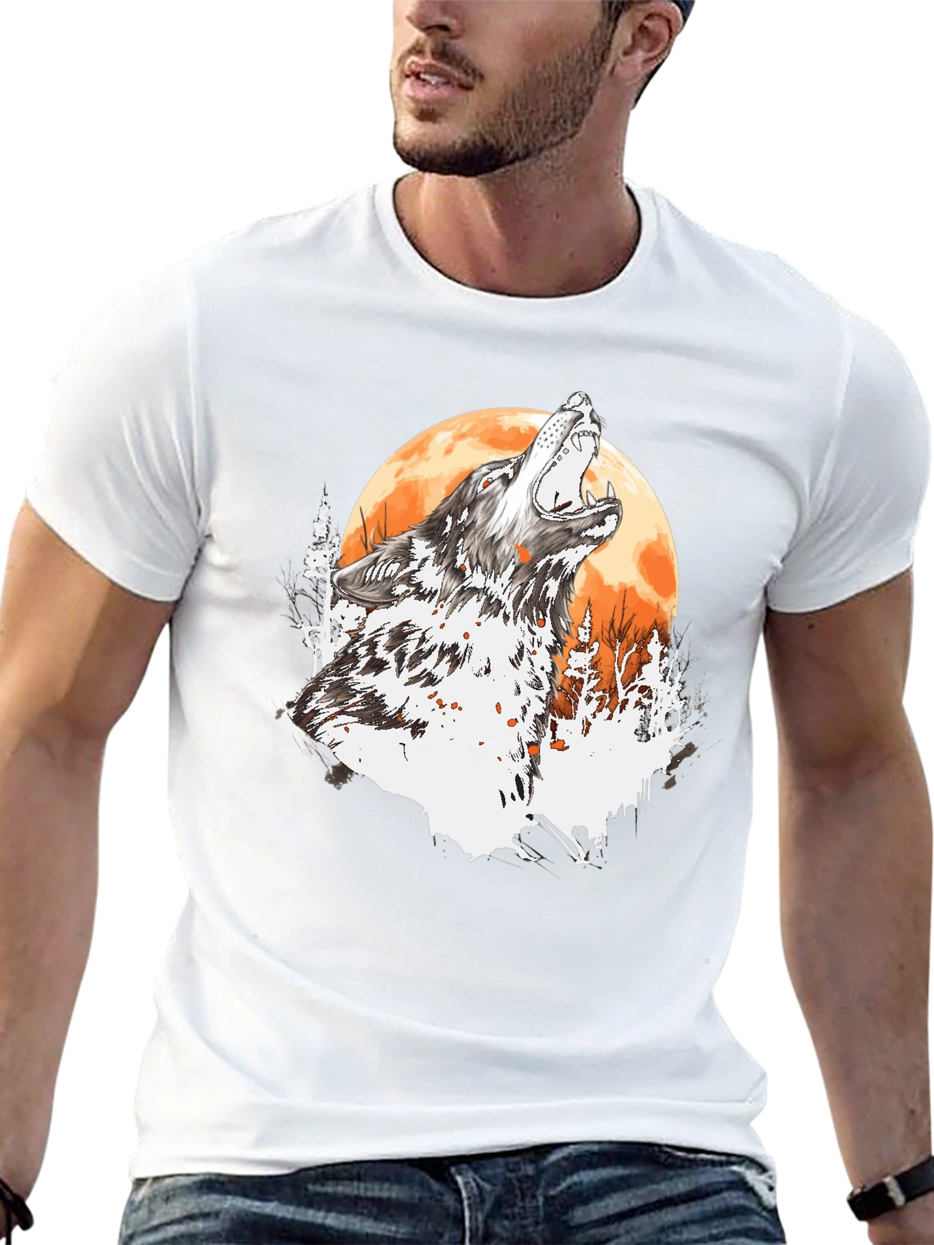 Wolf Howling Moon T-Shirt