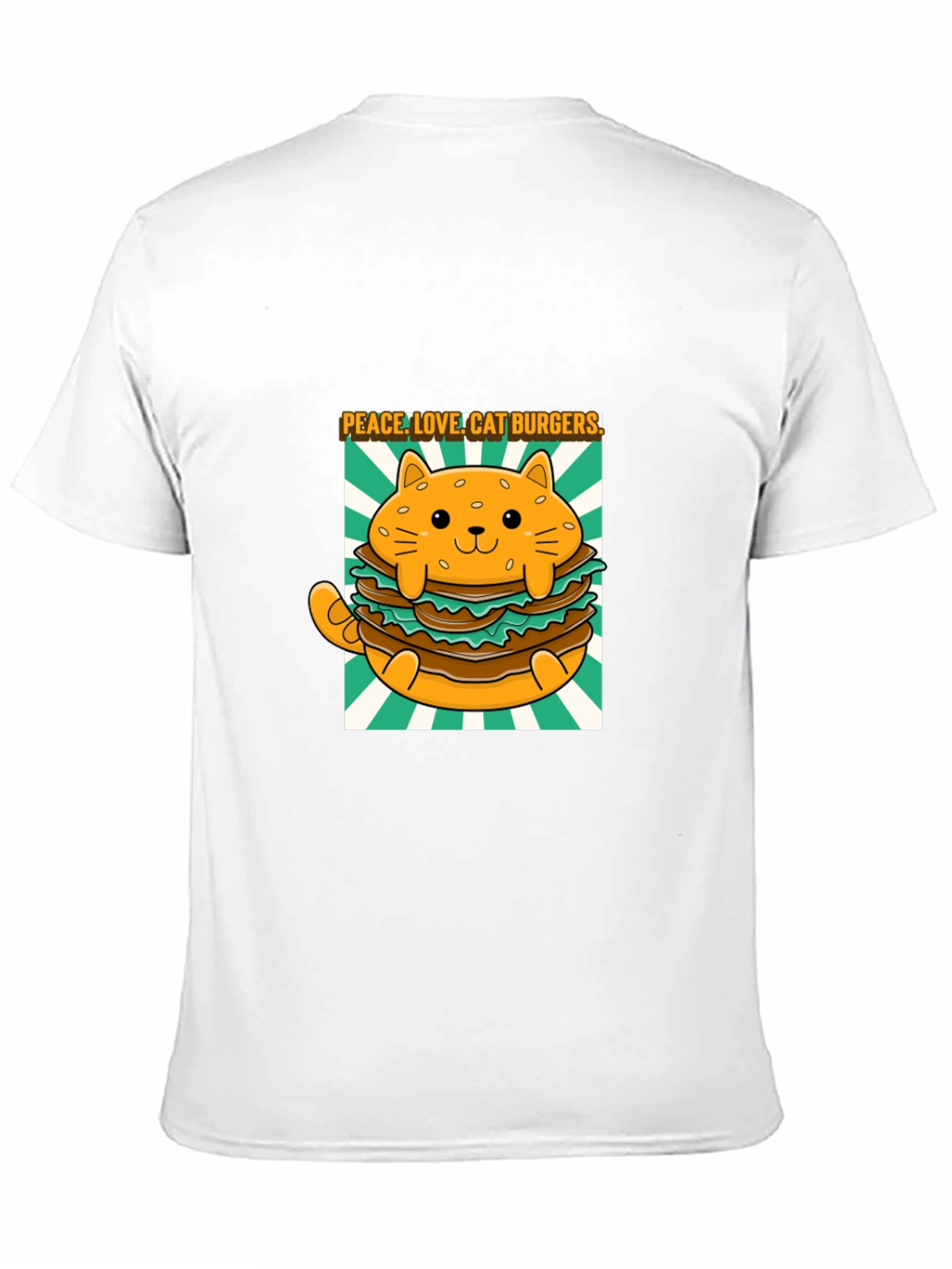 Peace Love Cat Burgers T-Shirt