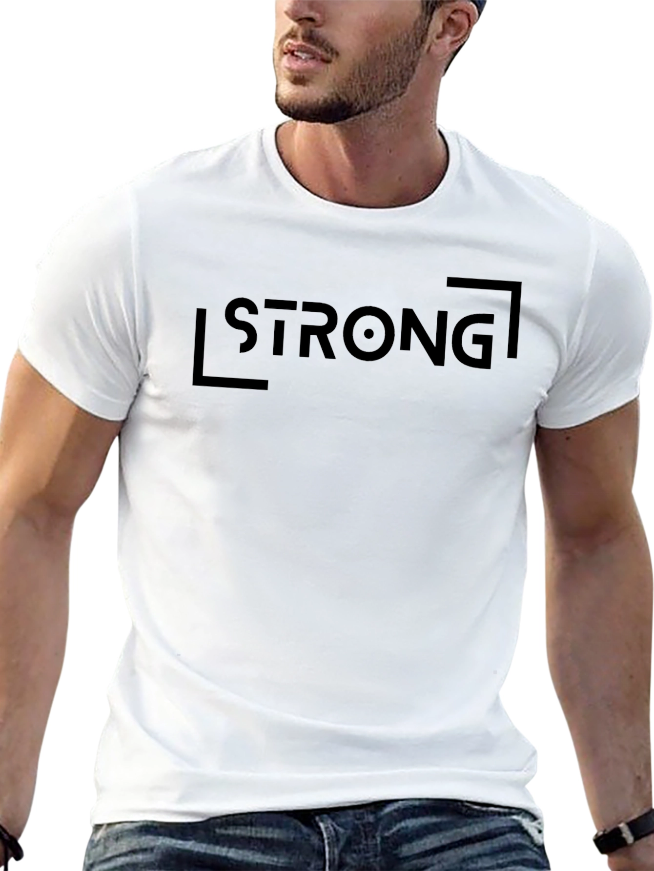 Black Strong Graphic T-Shirt for Men