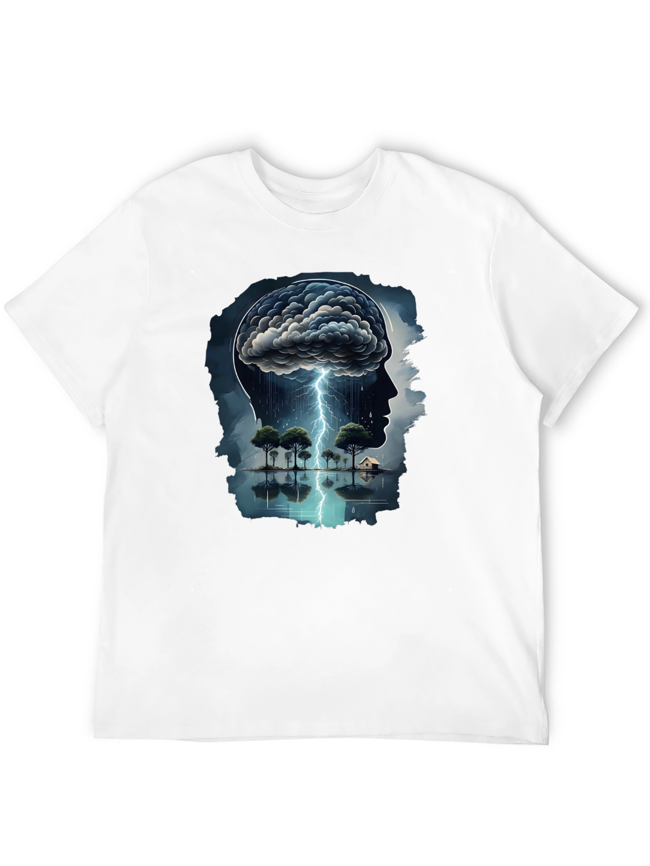 Mind Storm Black Tee - Thoughtful Graphic Design