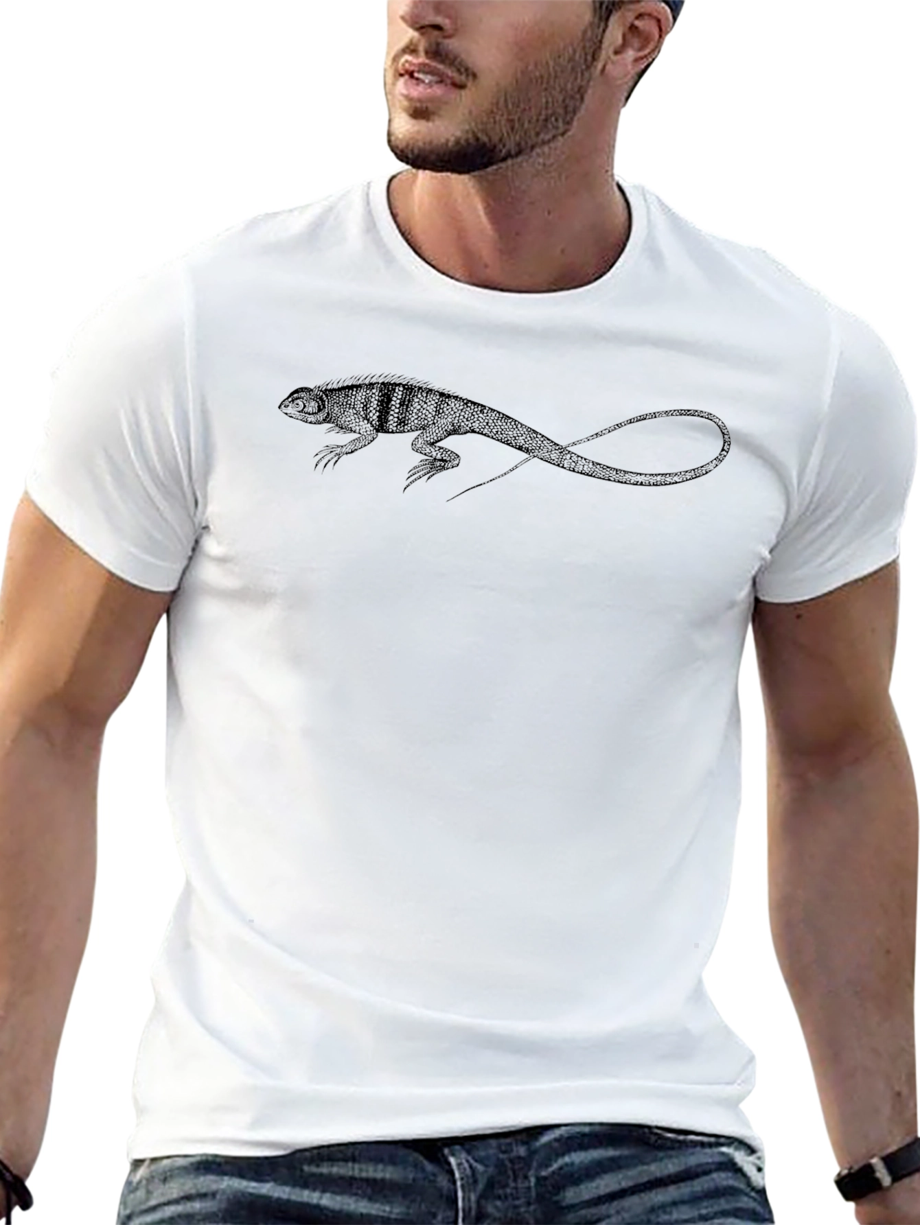 Lizard Print Black T-Shirt