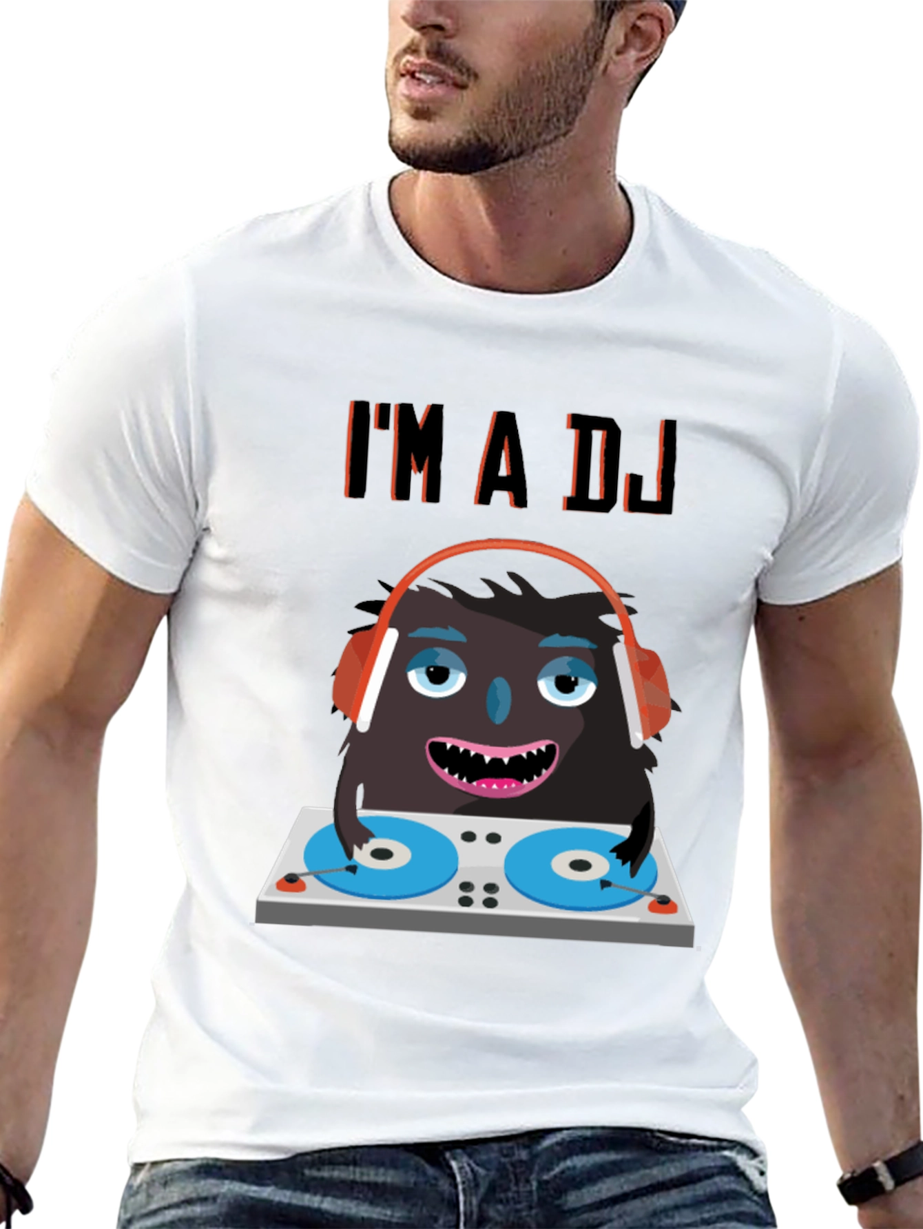 DJ Monster Graphic Tee - Funny Party Shirt