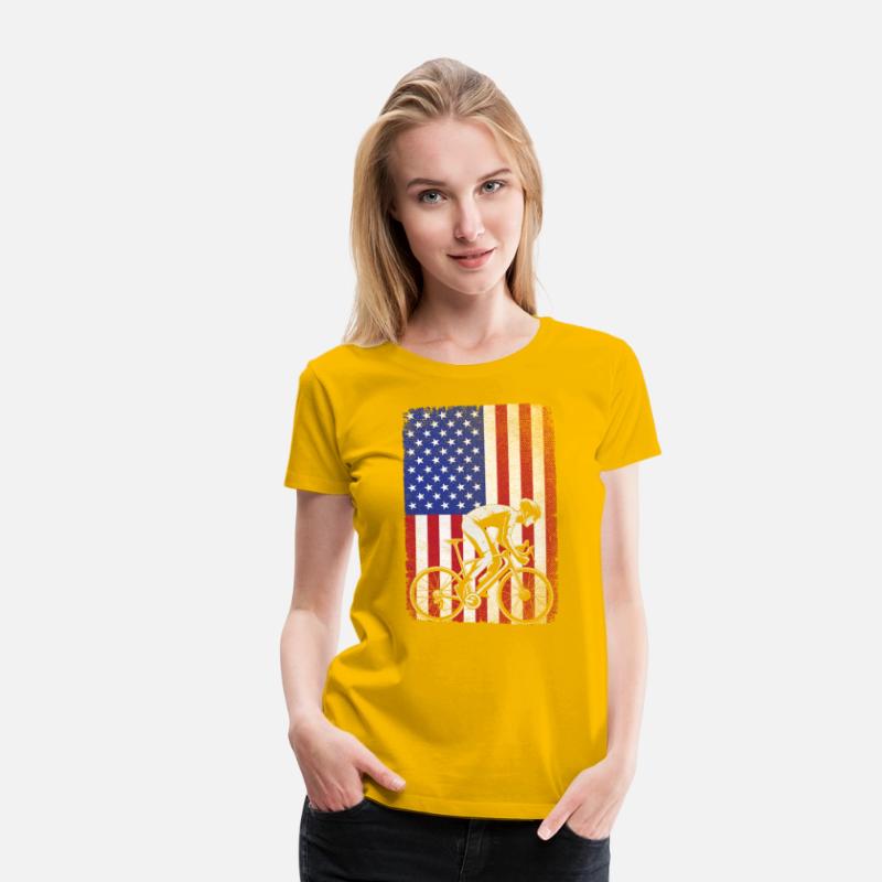 Road Biking Cycling 4th Of July USA American Flag