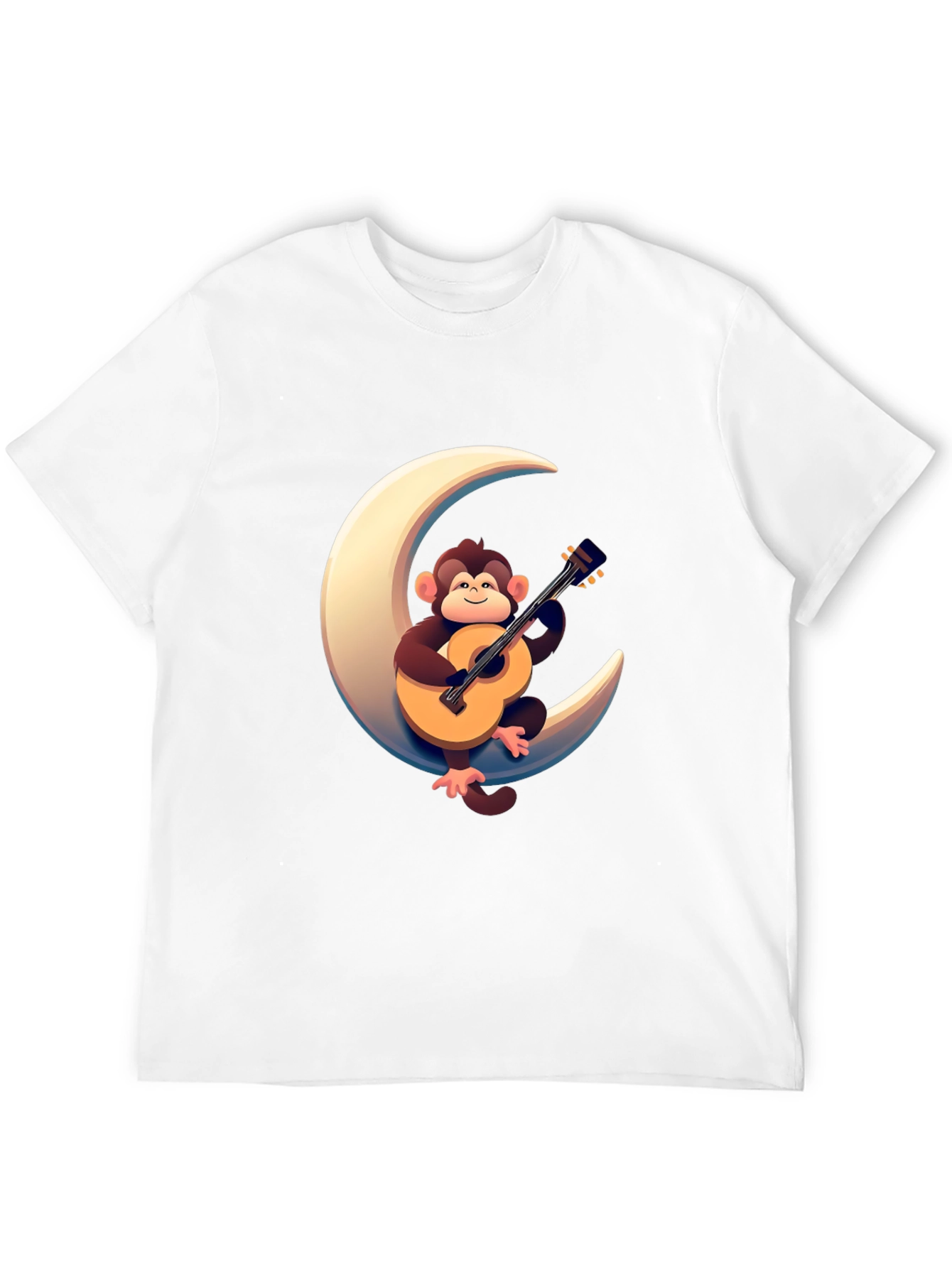 Monkey Guitar Moon Graphic Tee - Black T-Shirt