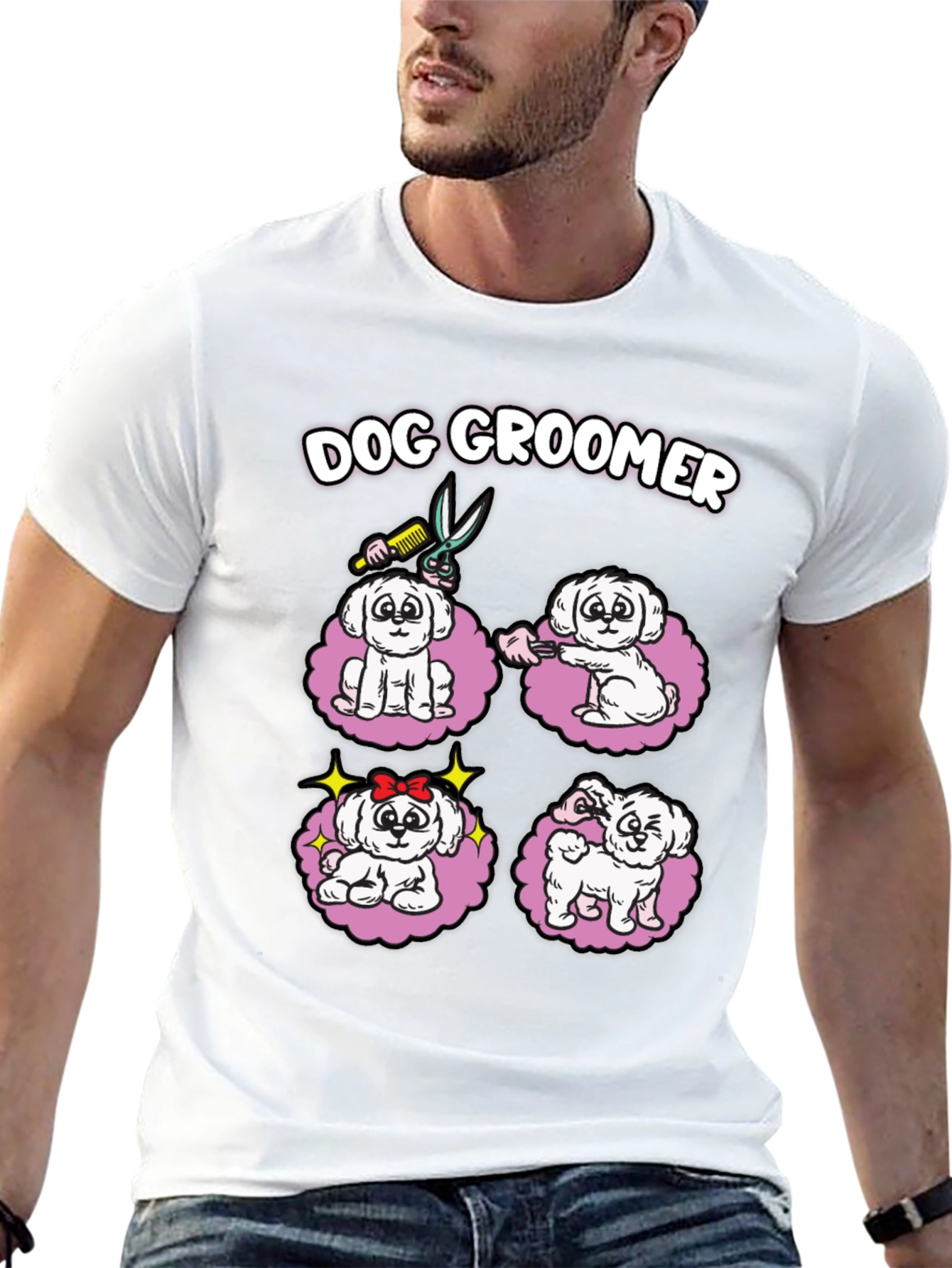 Dog Groomer T-Shirt Cute Pet Grooming Tee