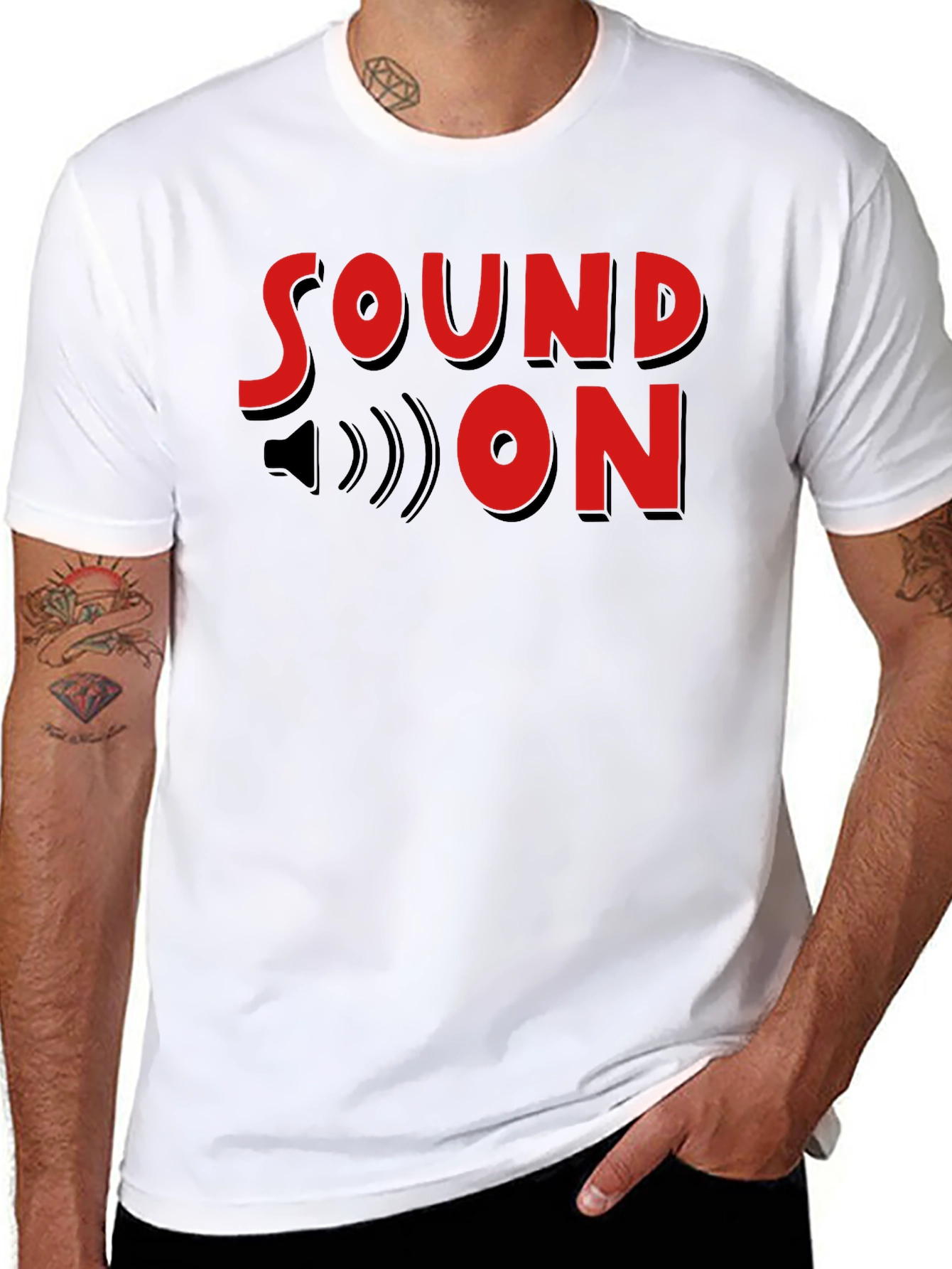 Sound On Graphic T-Shirt - Black Cotton Tee
