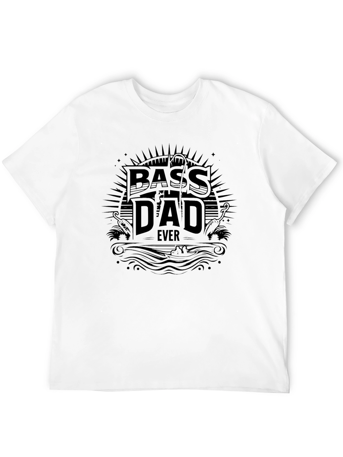 Bass Dad Ever Black T-Shirt for Fishing Lovers