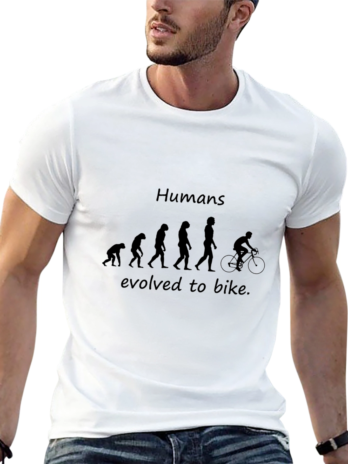 Humans Evolved to Bike Graphic T-Shirt