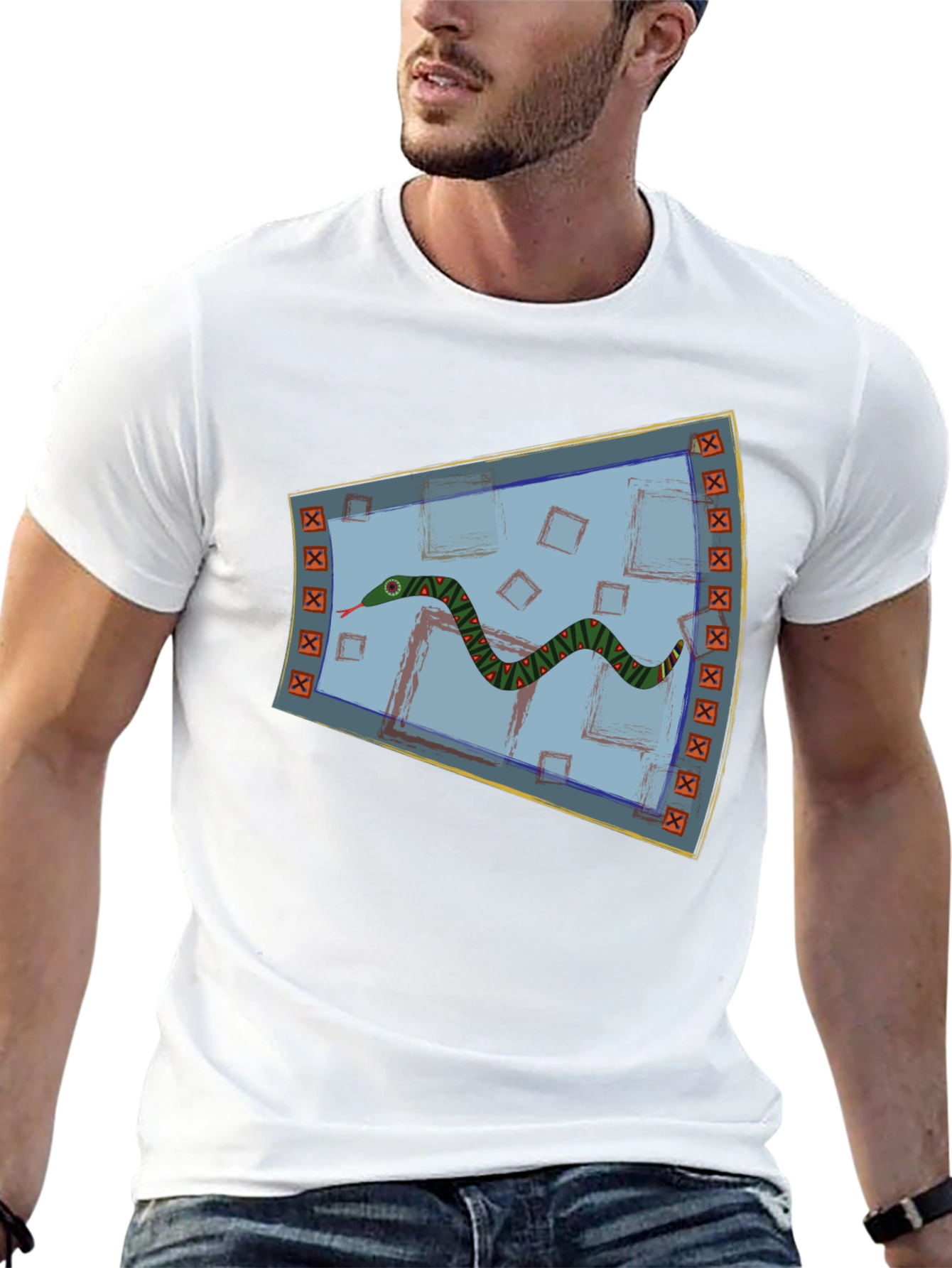 Unique Snake Graphic Tee - Soft Cotton Black T-Shirt
