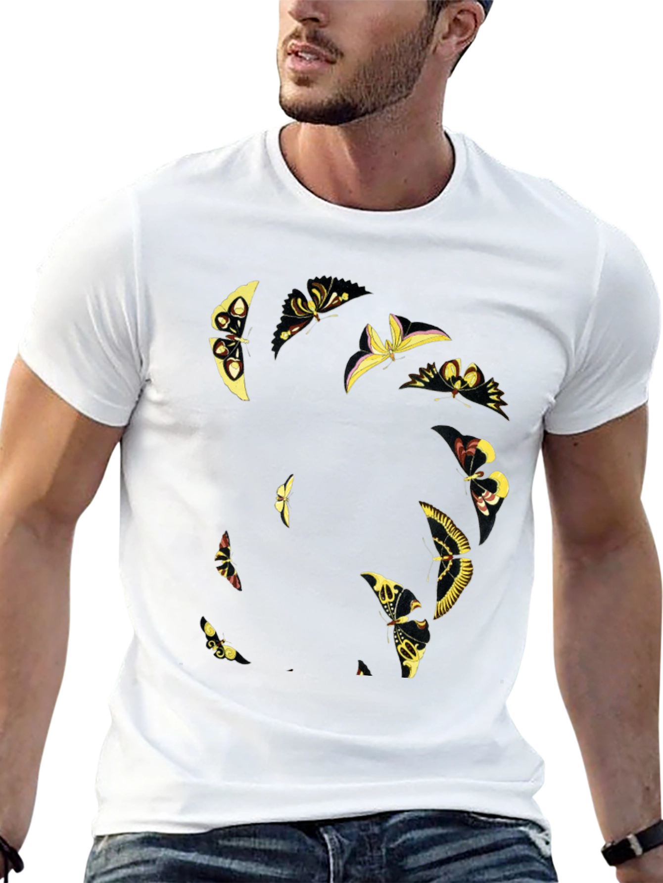 Butterfly Graphic Tee - Black Cotton Blend