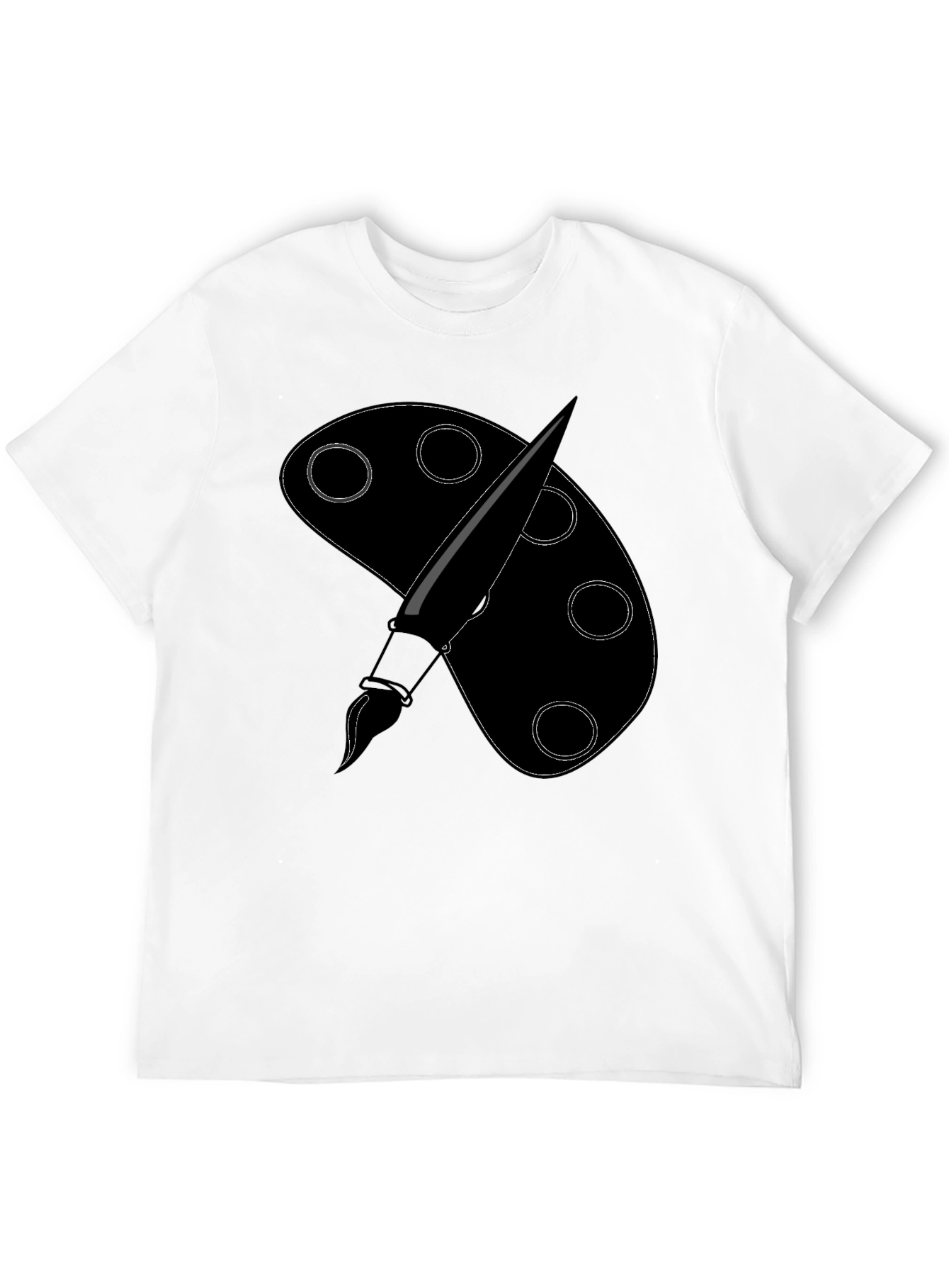 Artist Palette & Brush Graphic Tee - Black Cotton
