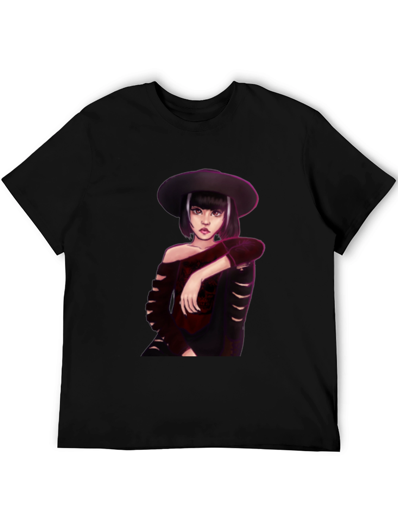 Gothic Girl Graphic Black T-Shirt
