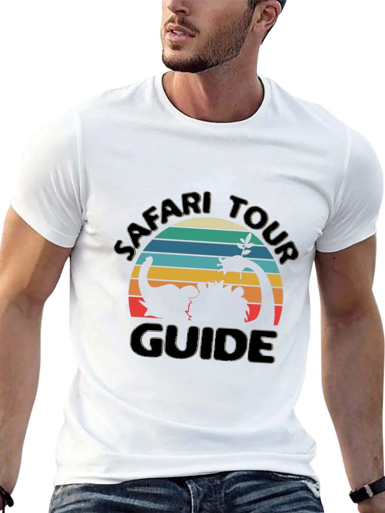 Safari Tour Guide Graphic Tee - Black Cotton