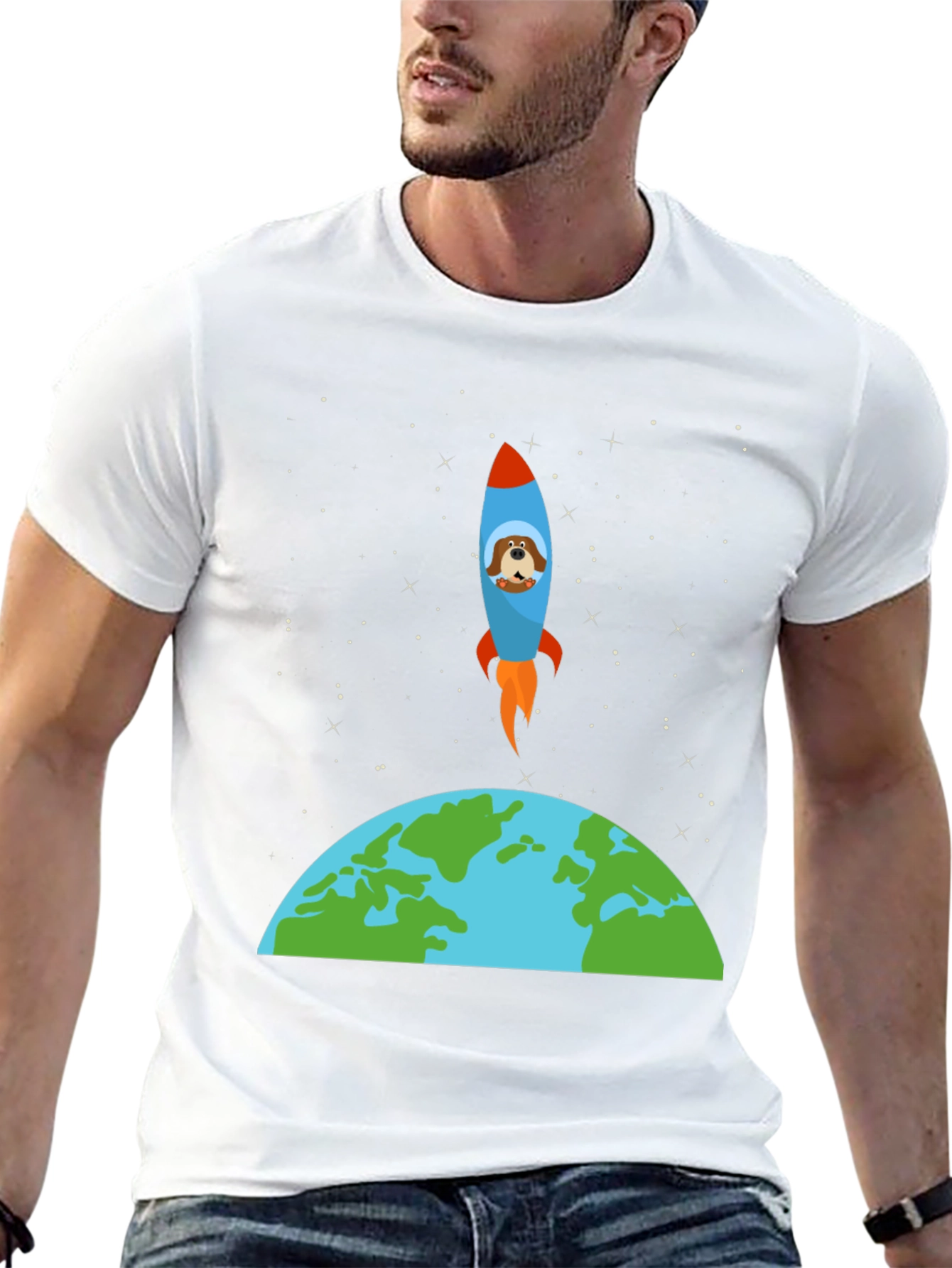 Dog in Space Rocket T-Shirt