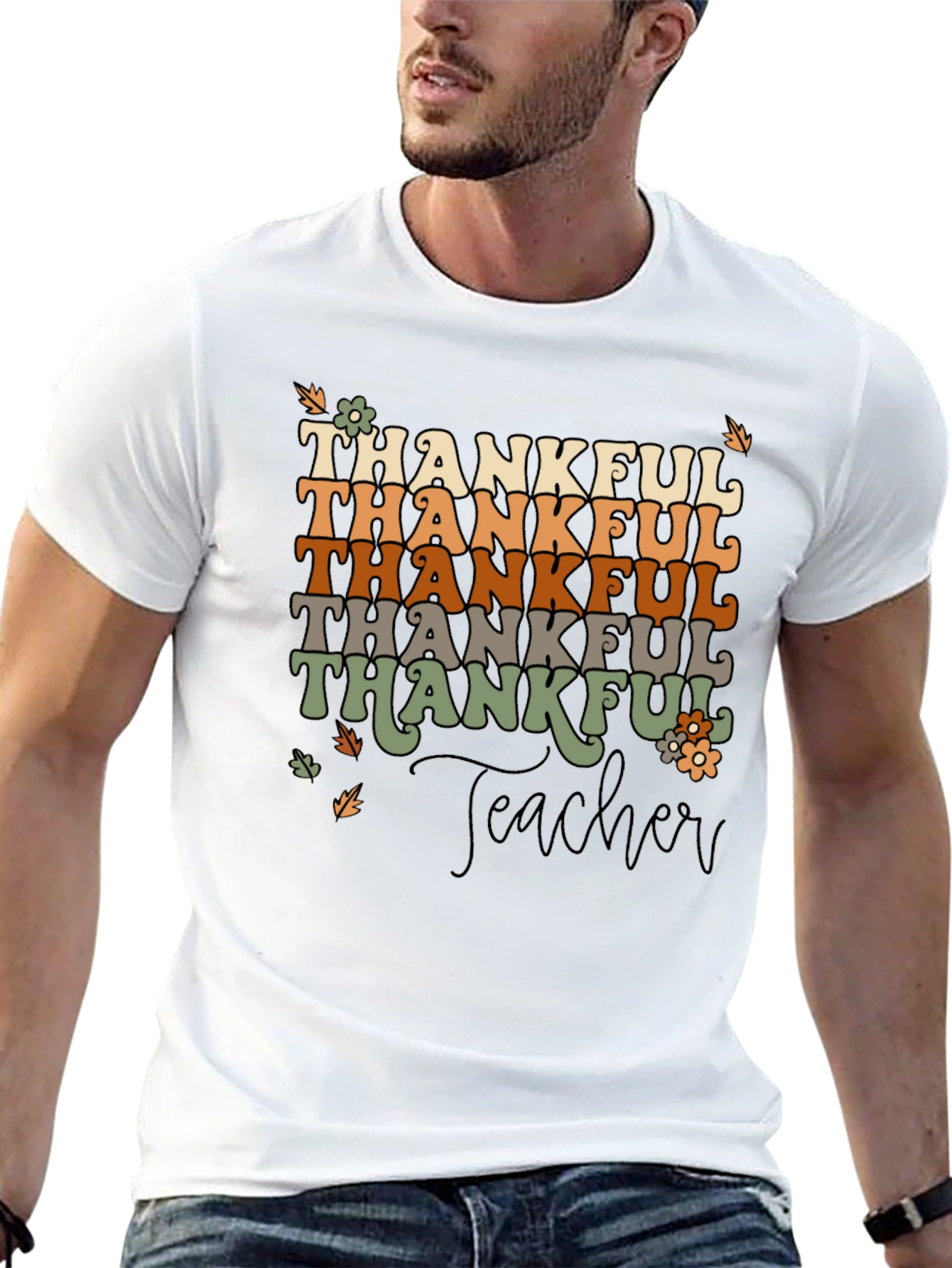 Thankful Teacher T-Shirt - Autumn Style
