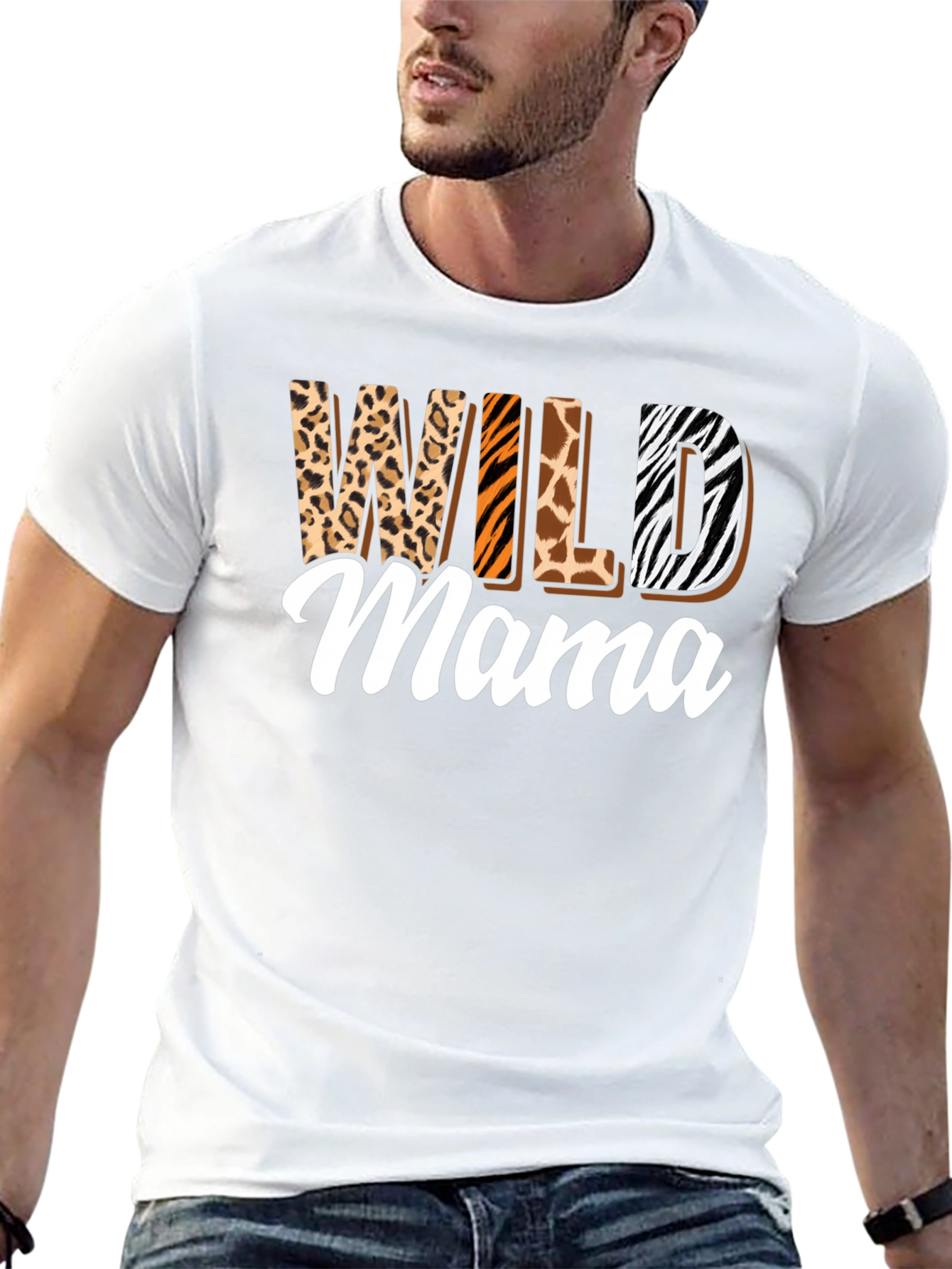 Wild Mama Animal Print Graphic T-Shirt