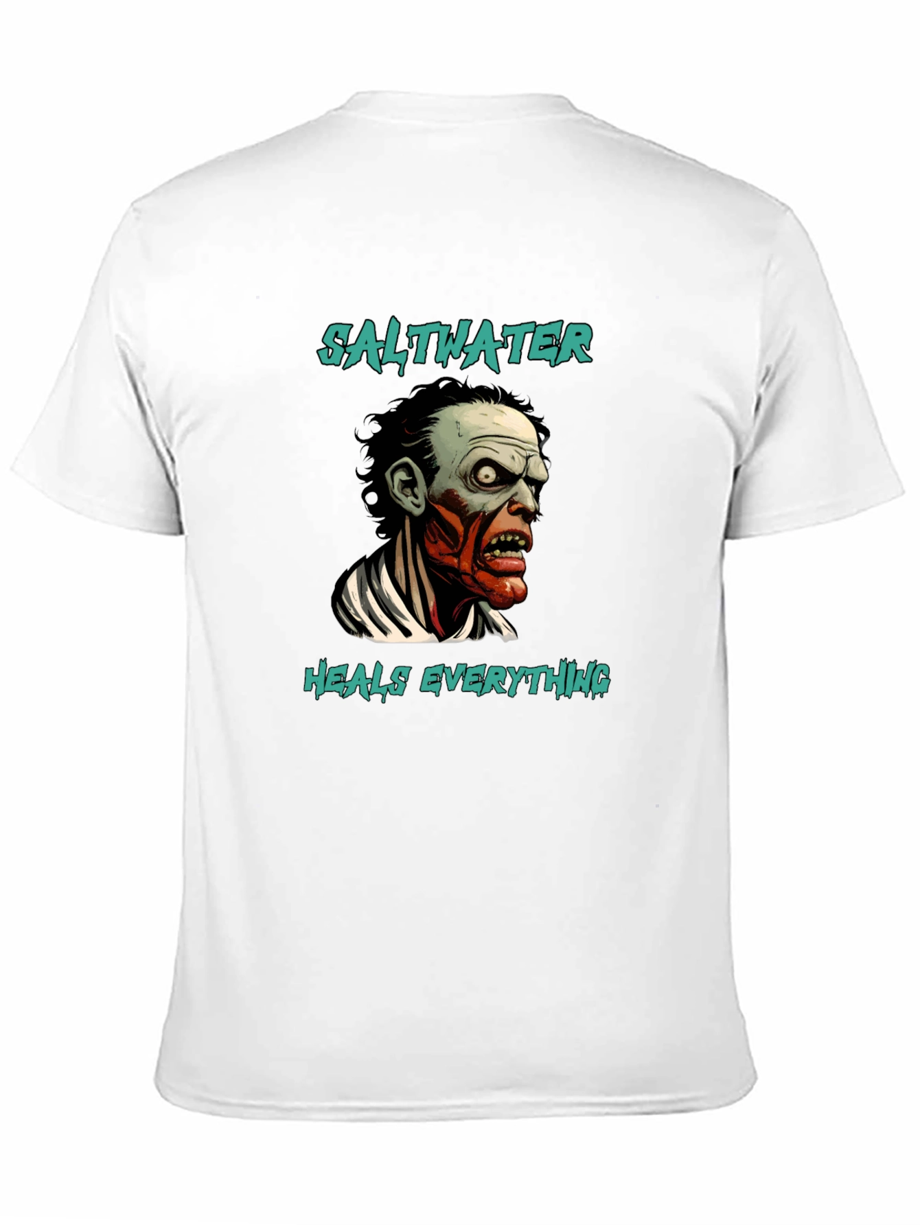 Saltwater Heals Everything Zombie Graphic T-Shirt