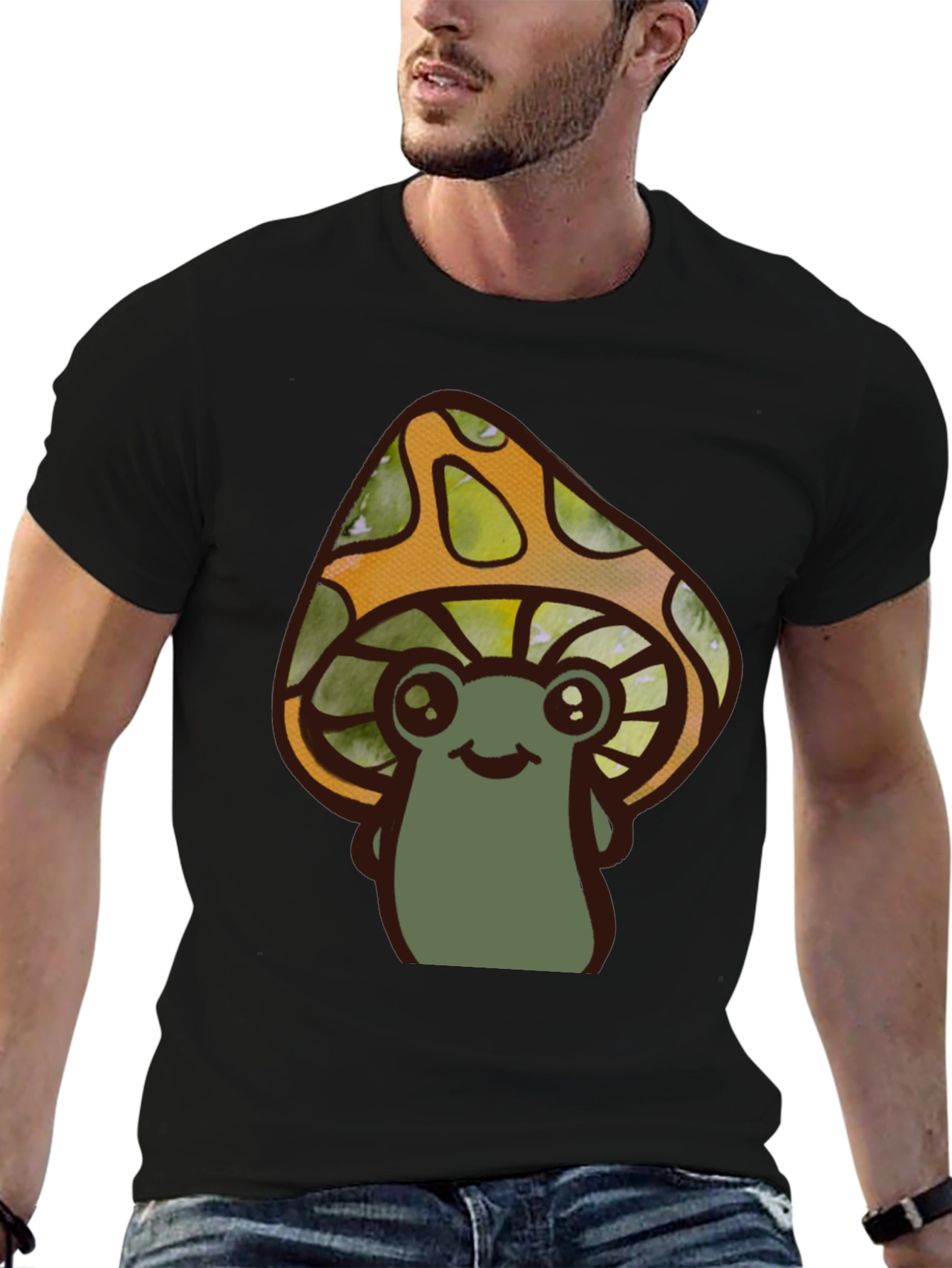 Cute Mushroom Character Graphic T-Shirt