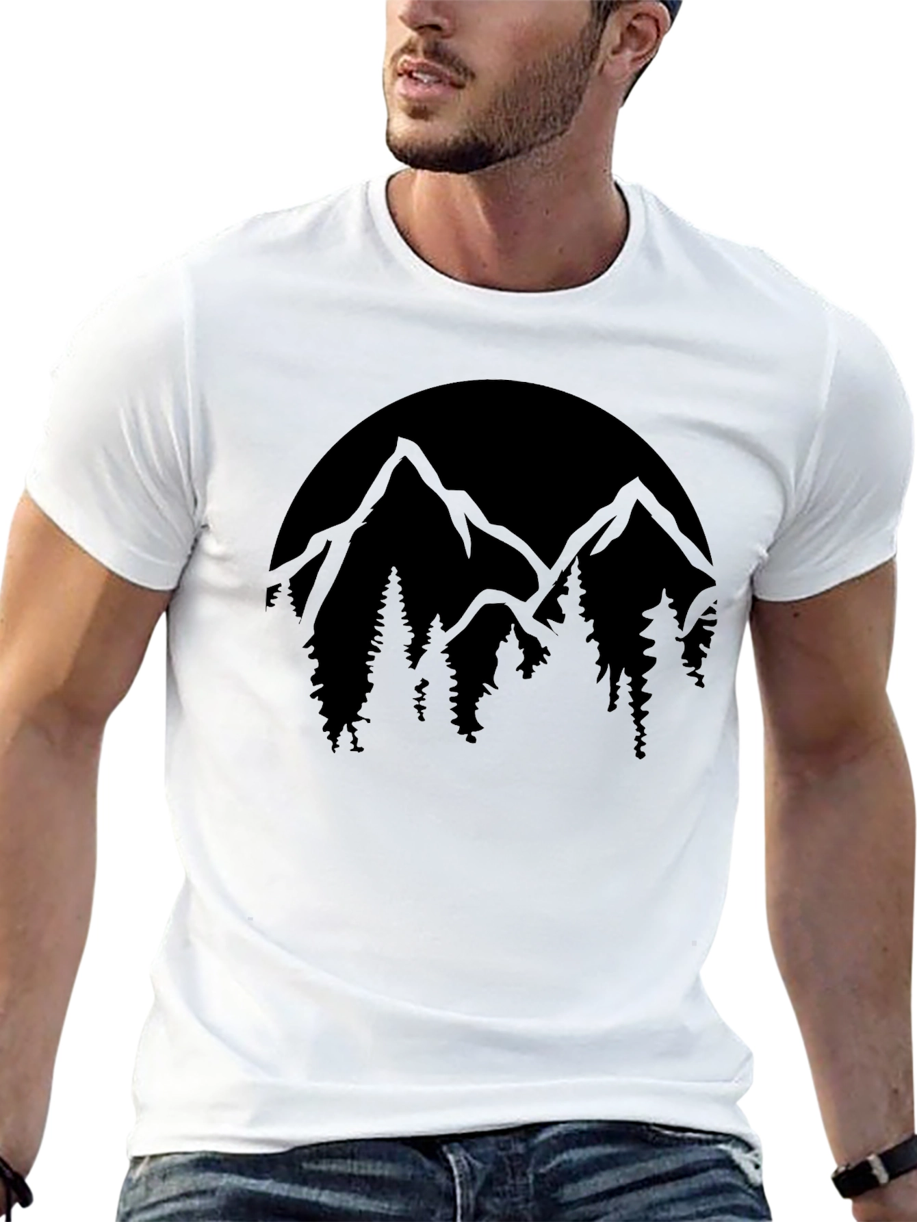 Mountain Scene Black T-Shirt