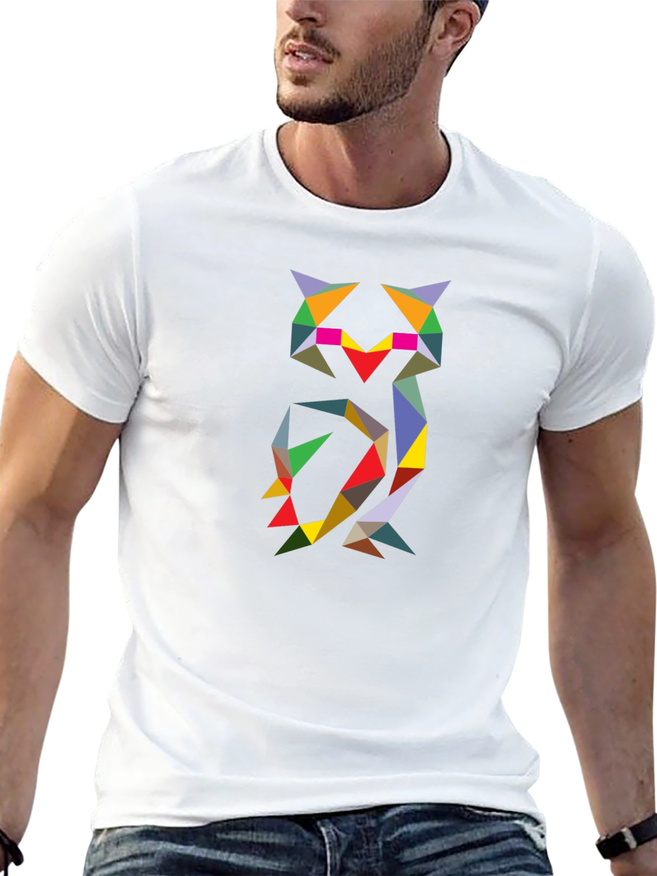 Geometric Owl Tee - Modern Art Print